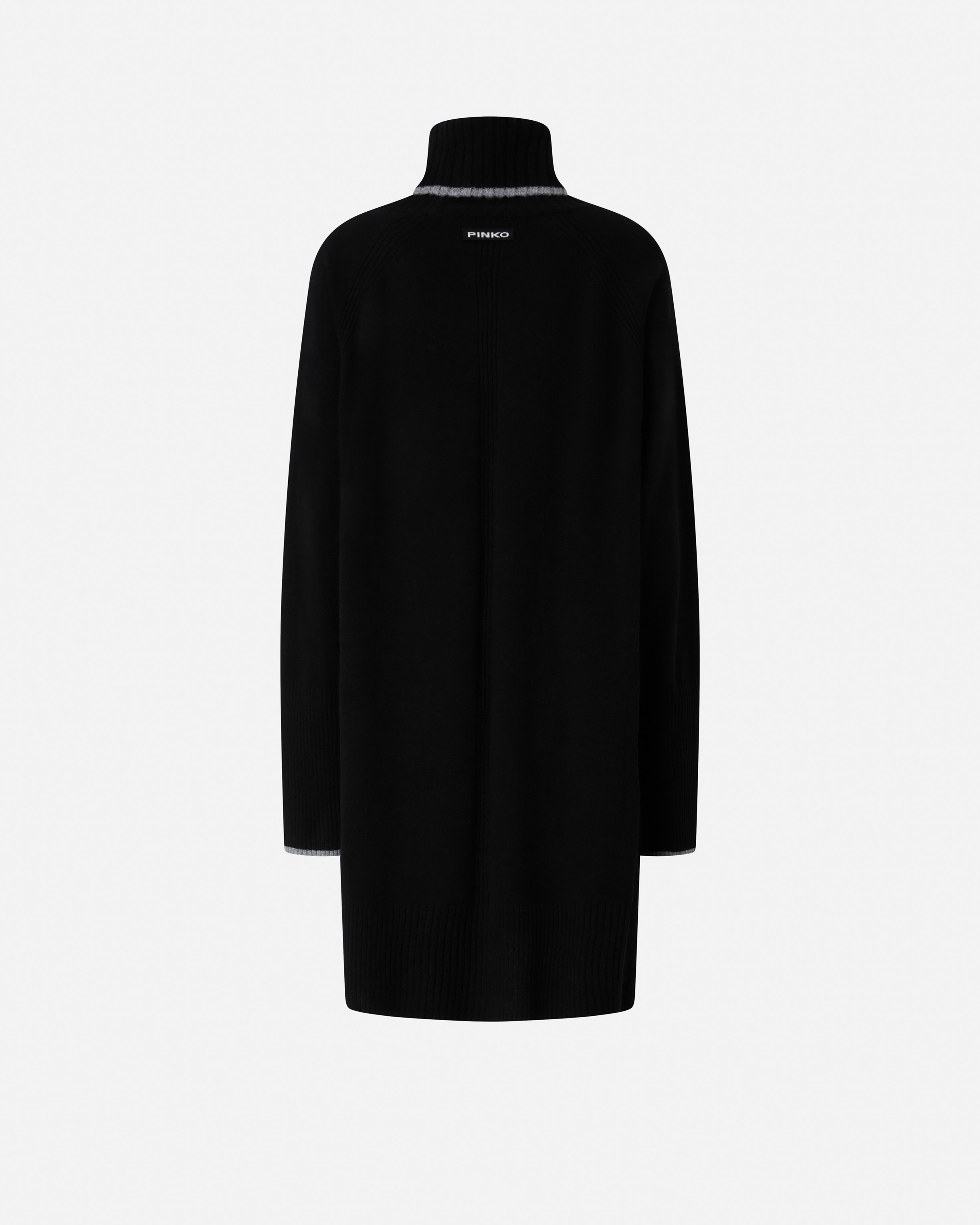 Short knit dress with high neck Black