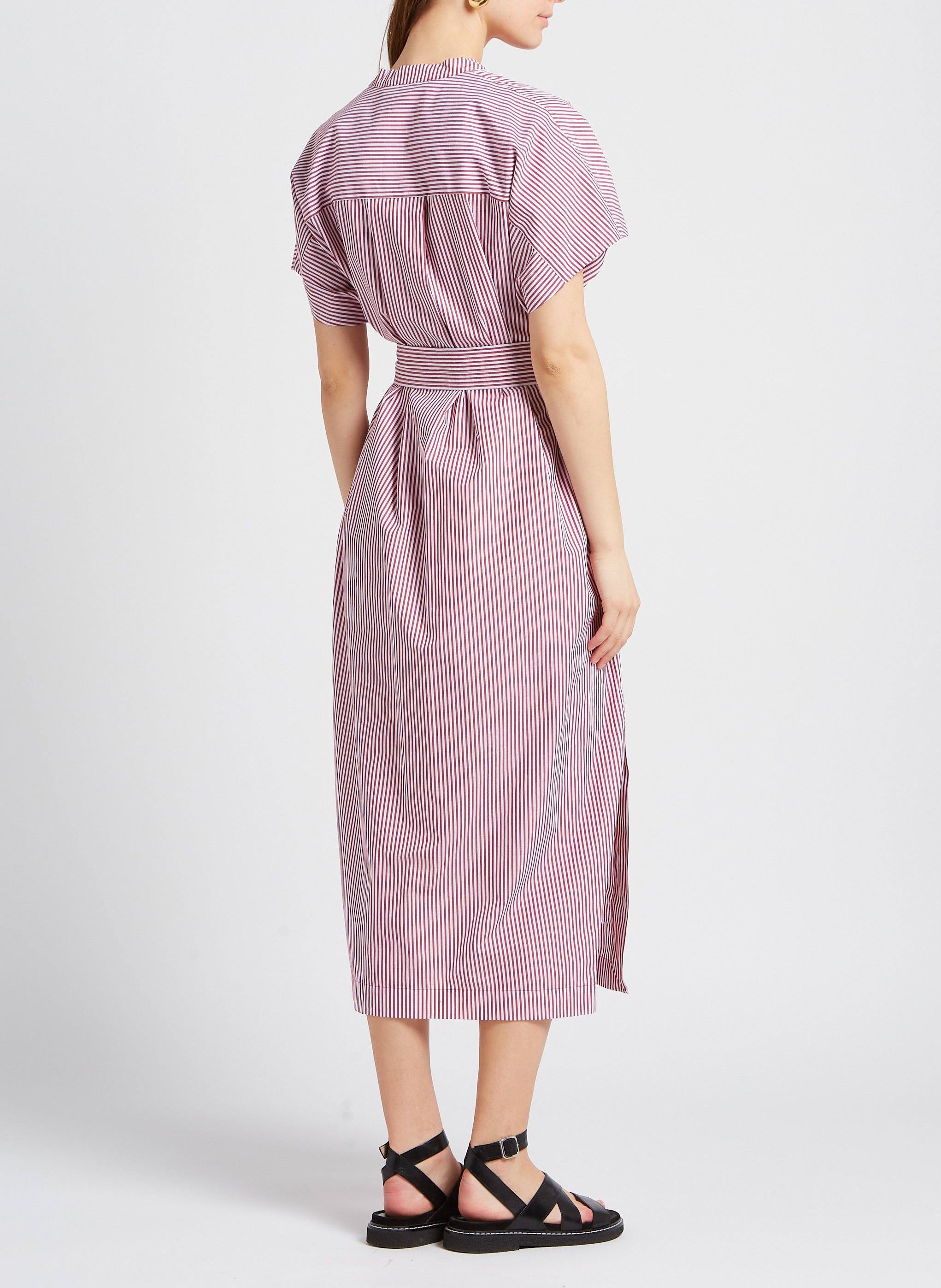 Robe longue à rayures col rond en coton COLLECTORS CLUB Rayé