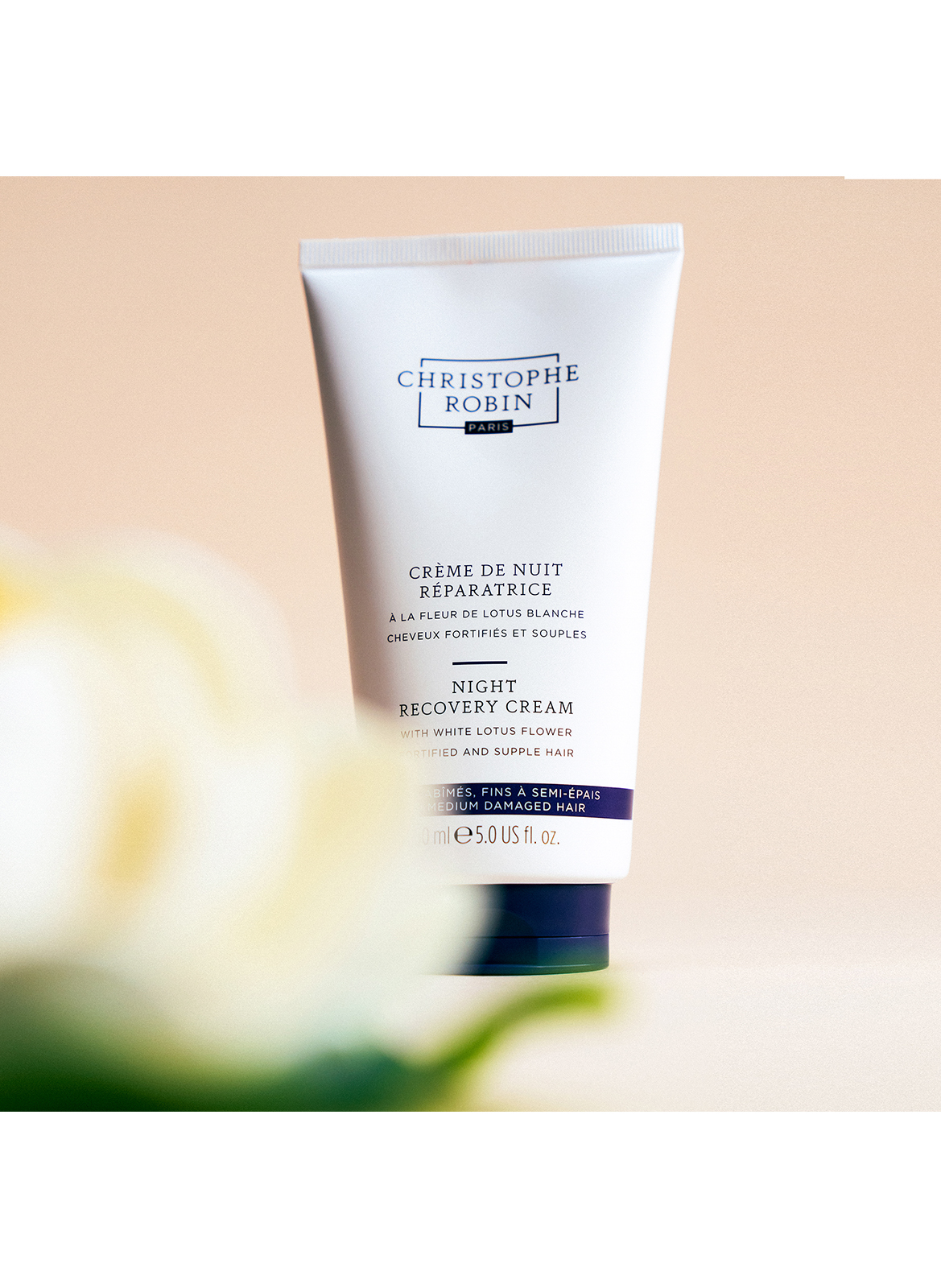 Reparierende Nacht-Haarpflege mit weißer Lotusblüte CHRISTOPHE ROBIN No color