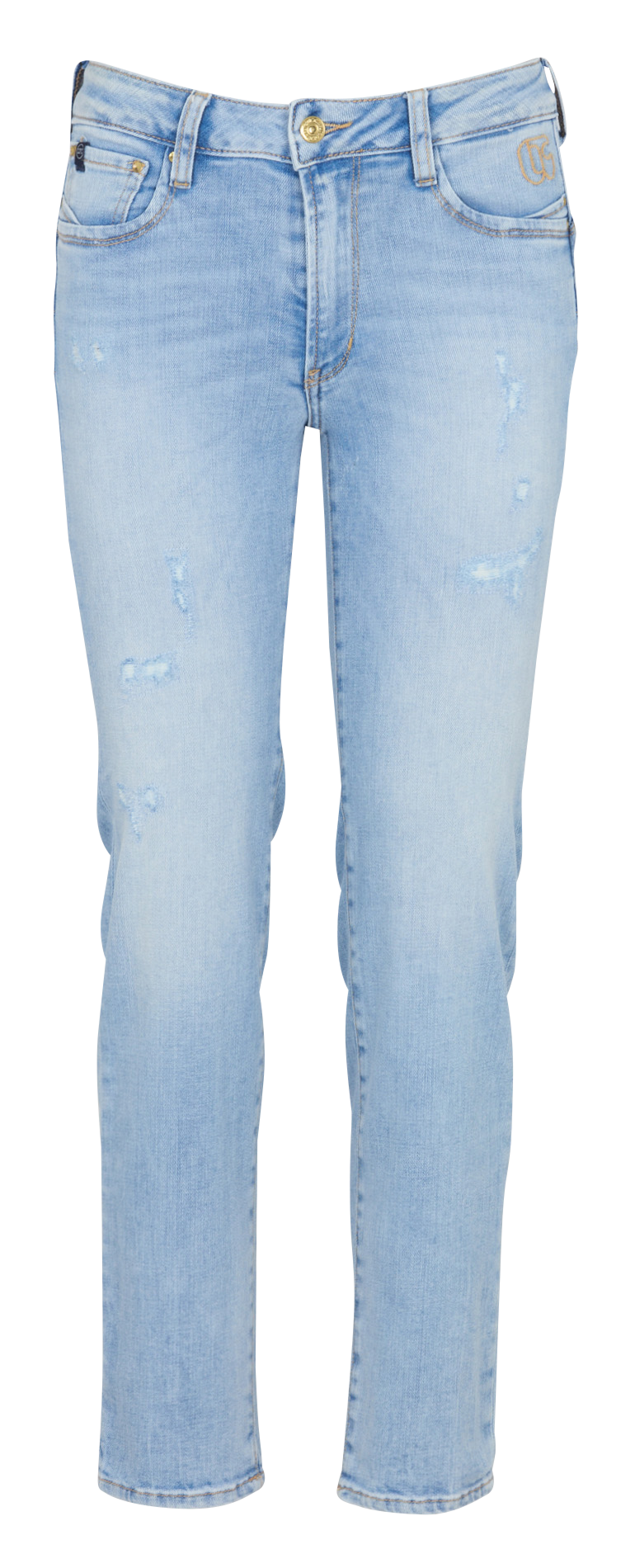 Slim-fit jeans met hoge taille - katoenblend LE TEMPS DES CERISES Blauw