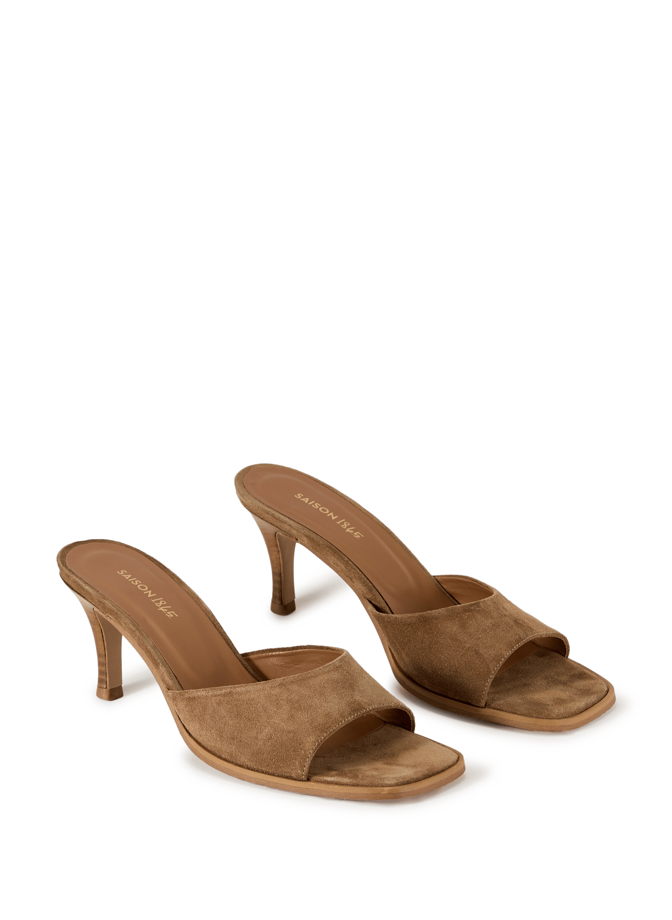 Mules en cuir velours SAISON 1865 Beige