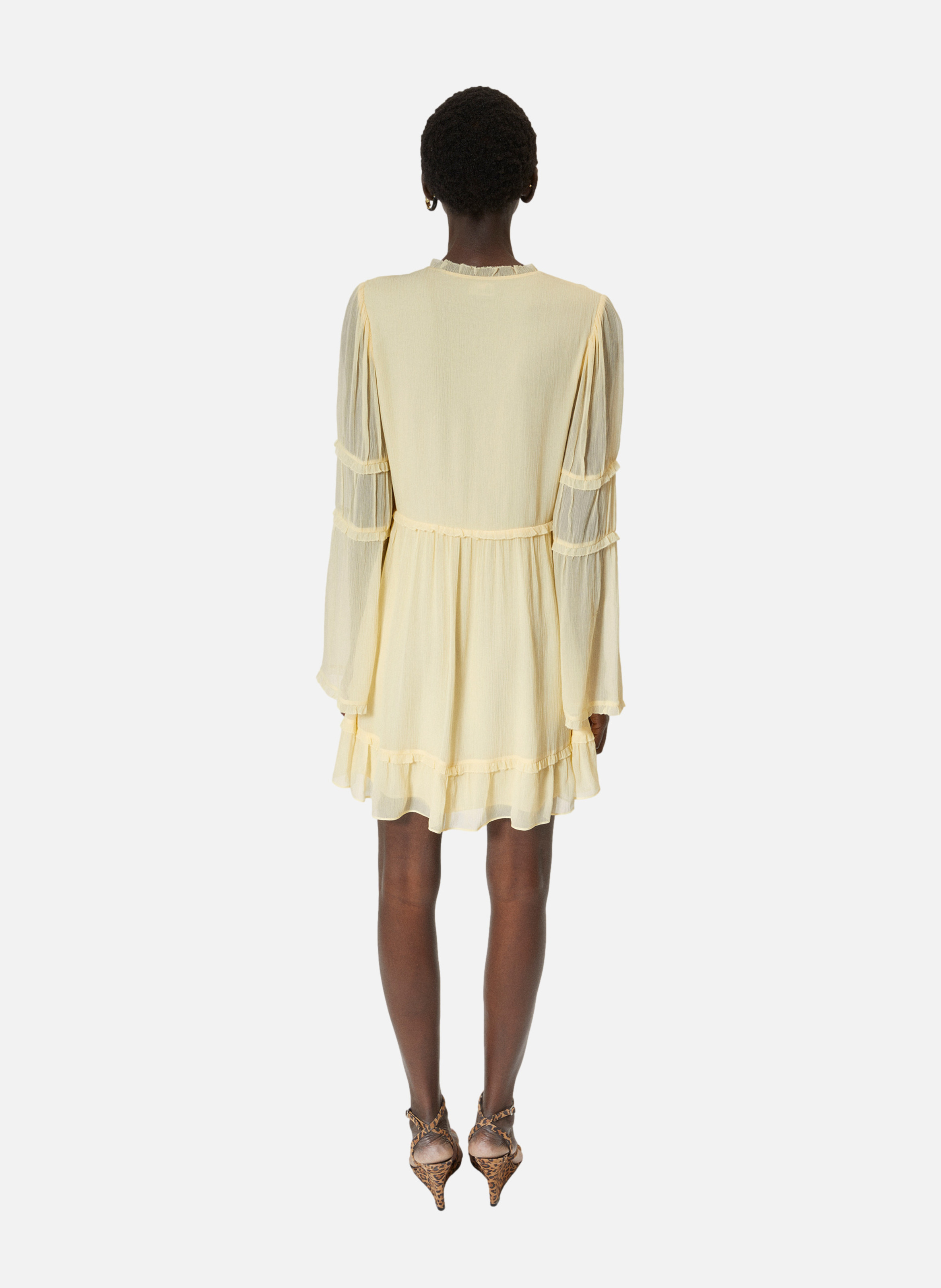 Robe courte volantée THE KOOPLES Jaune