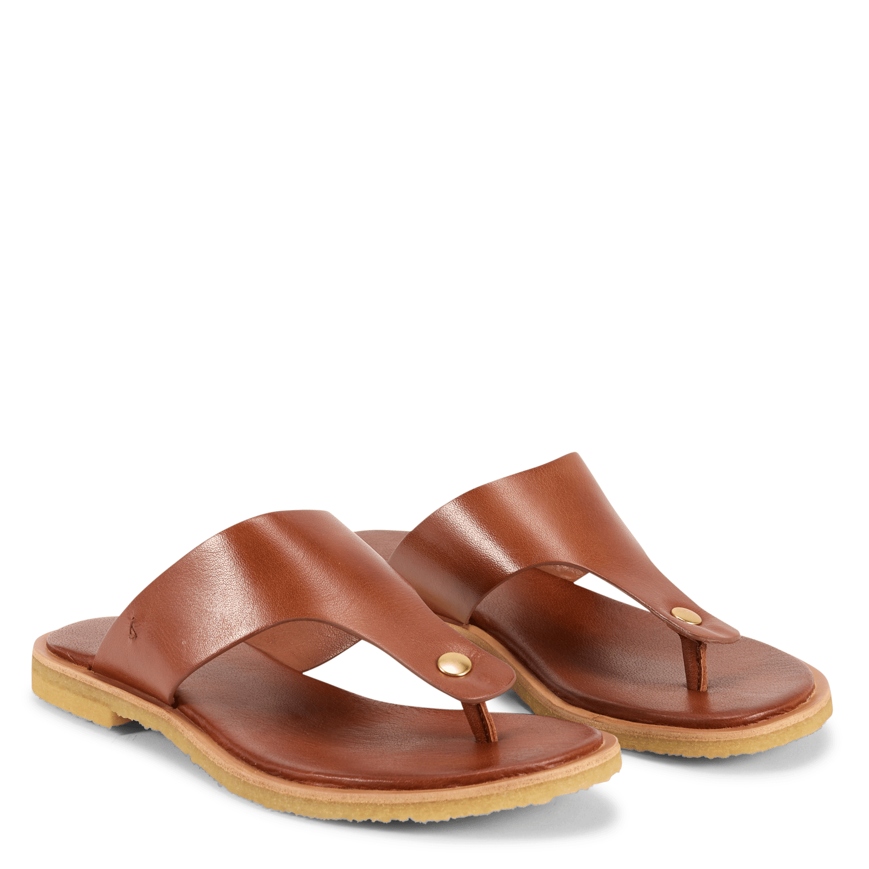 Flache Ledersandalen in Uni-Farben BILLI BI Braun