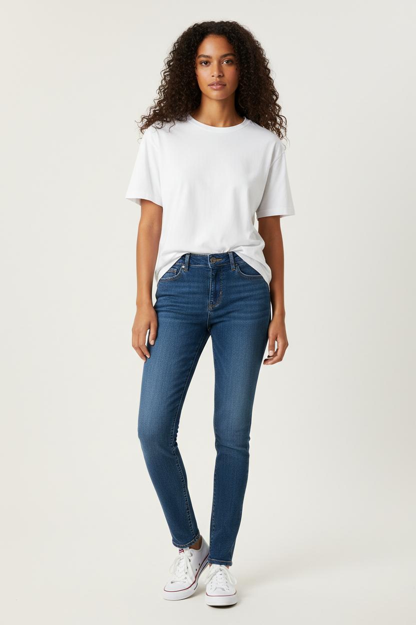 Cropped slim jeans with studs LEVI'S - Seconde main Blue