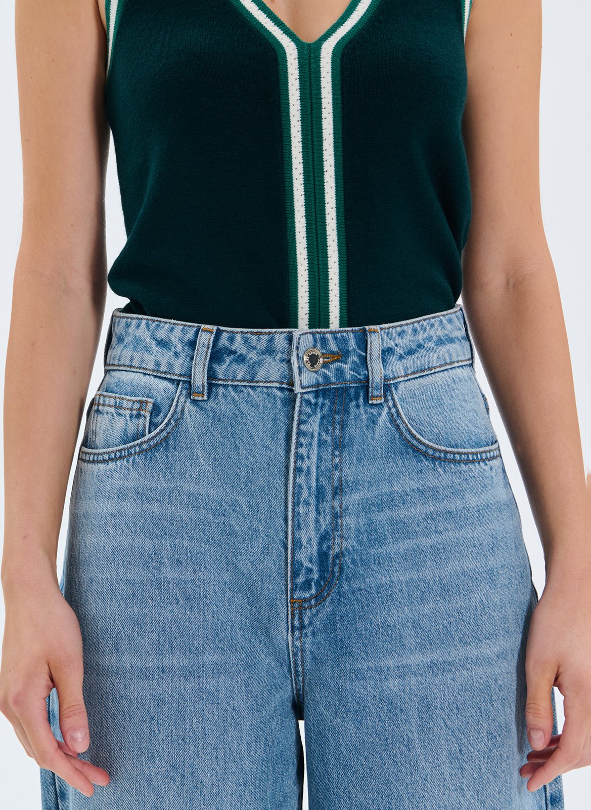 Denim broek van katoen ZAPA Blauw