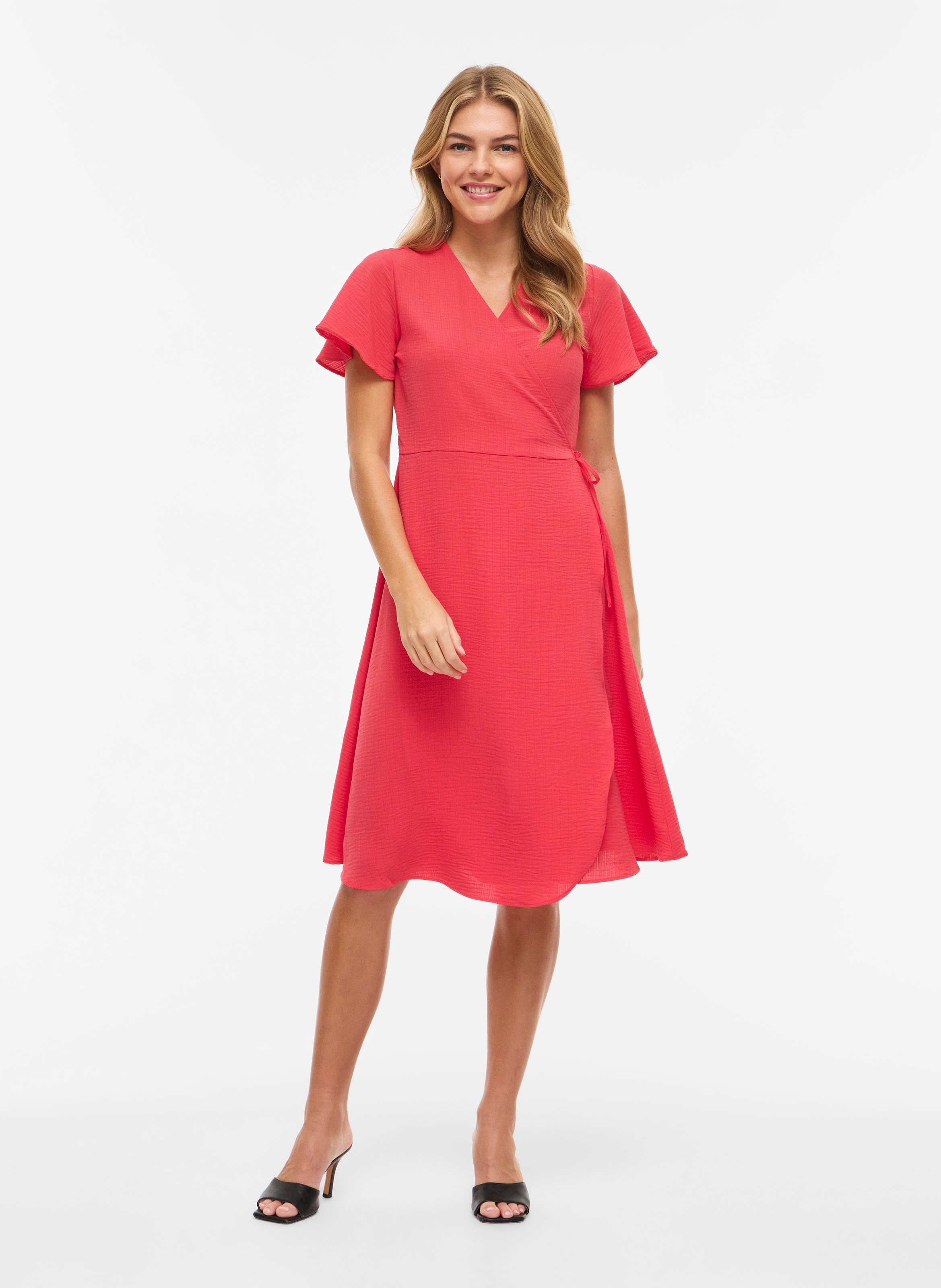 Robe midi cache-coeur VILA Rose