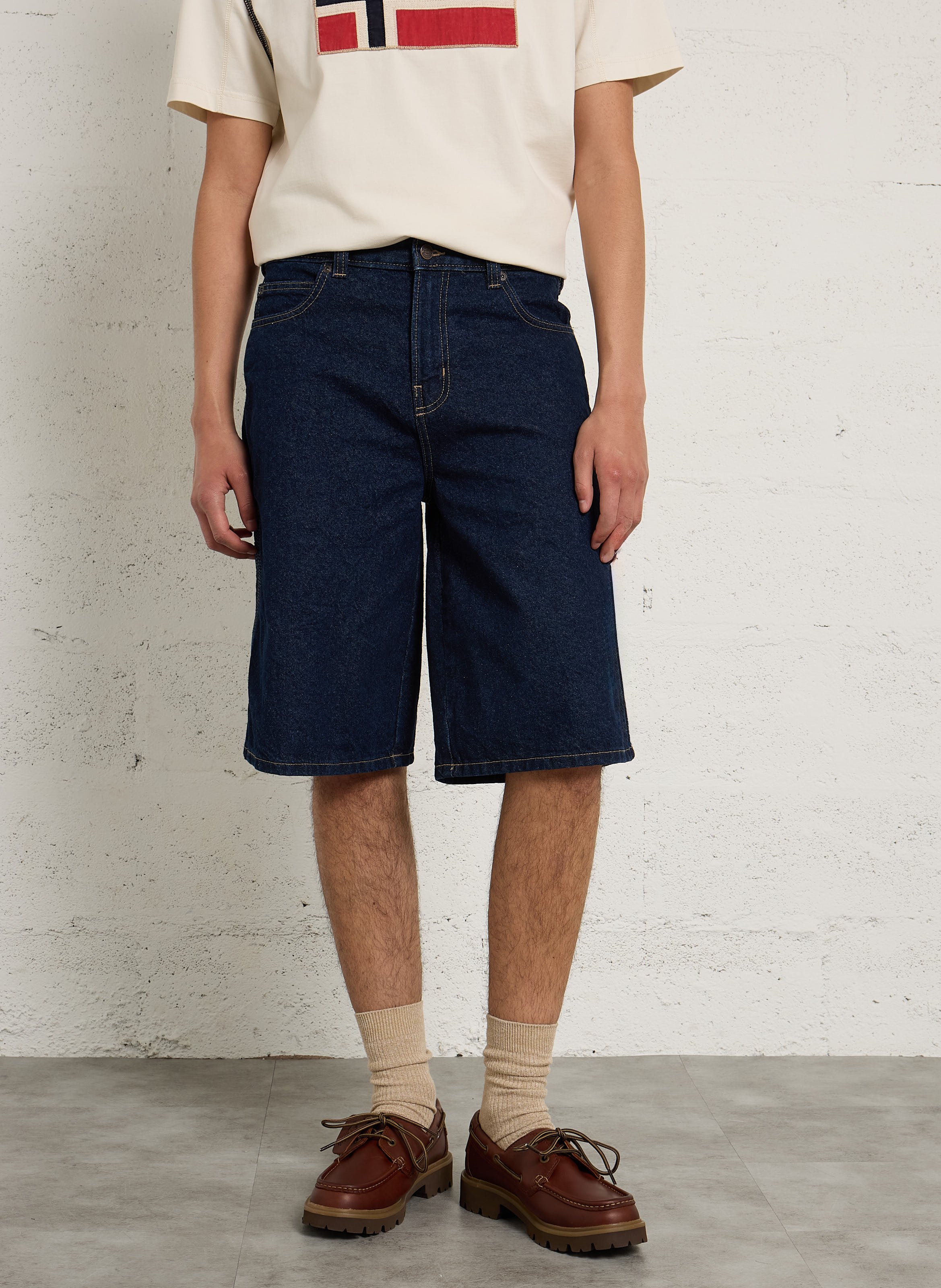 Short droite taille haute en denim brut DICKIES