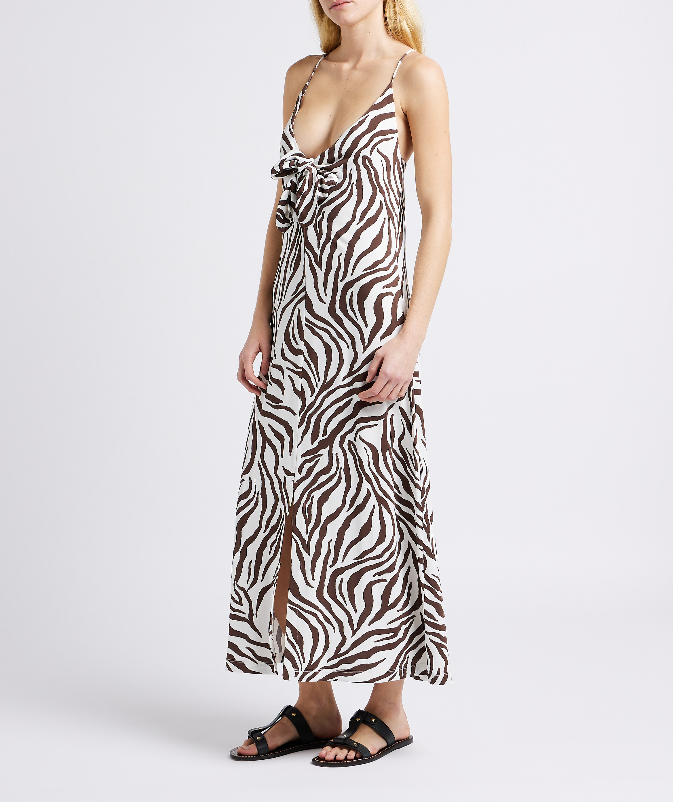 Printed beachwear short dress MAX MARA LEISURE Brown
