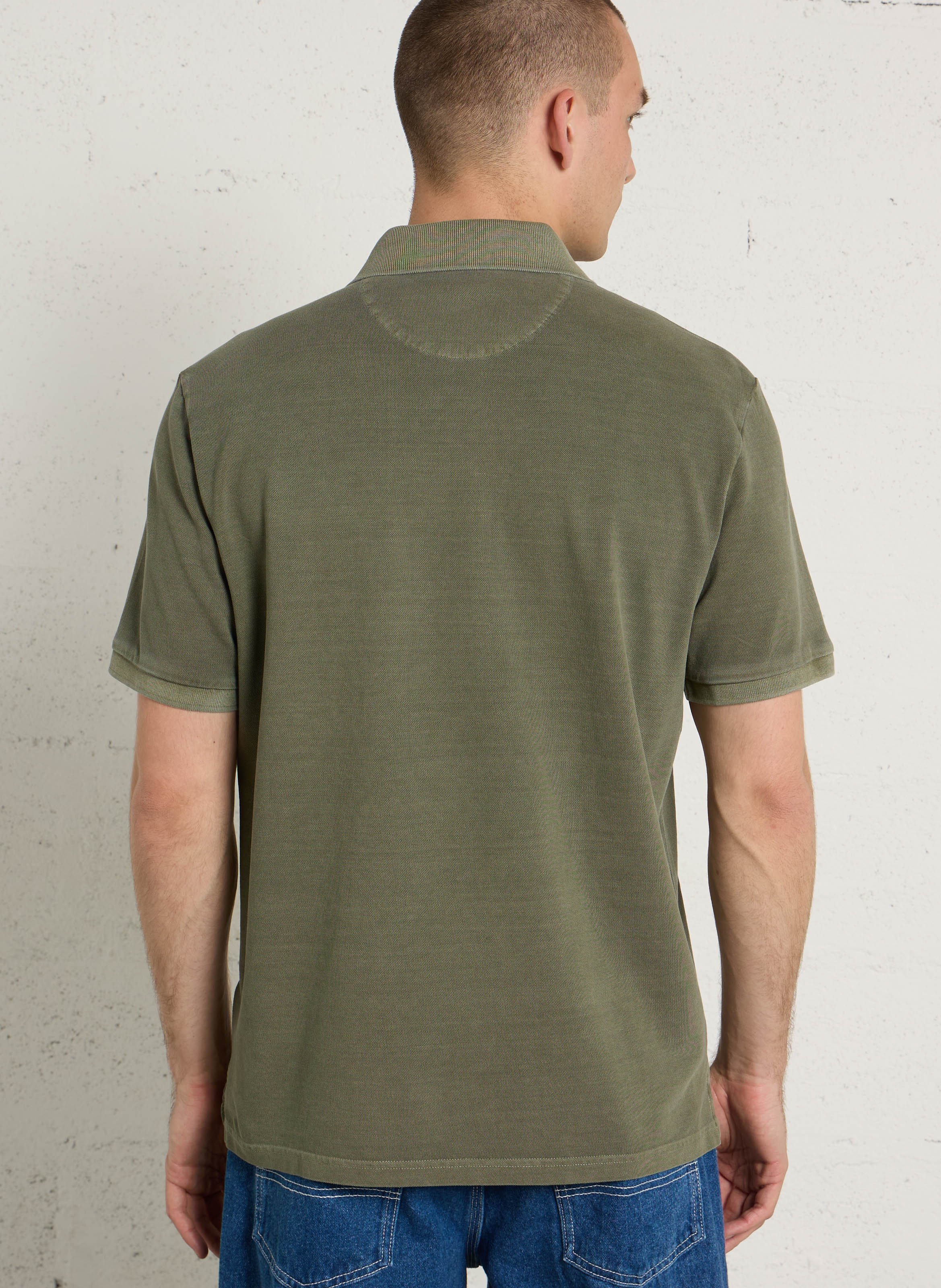 Straight cotton polo shirt GANT Green