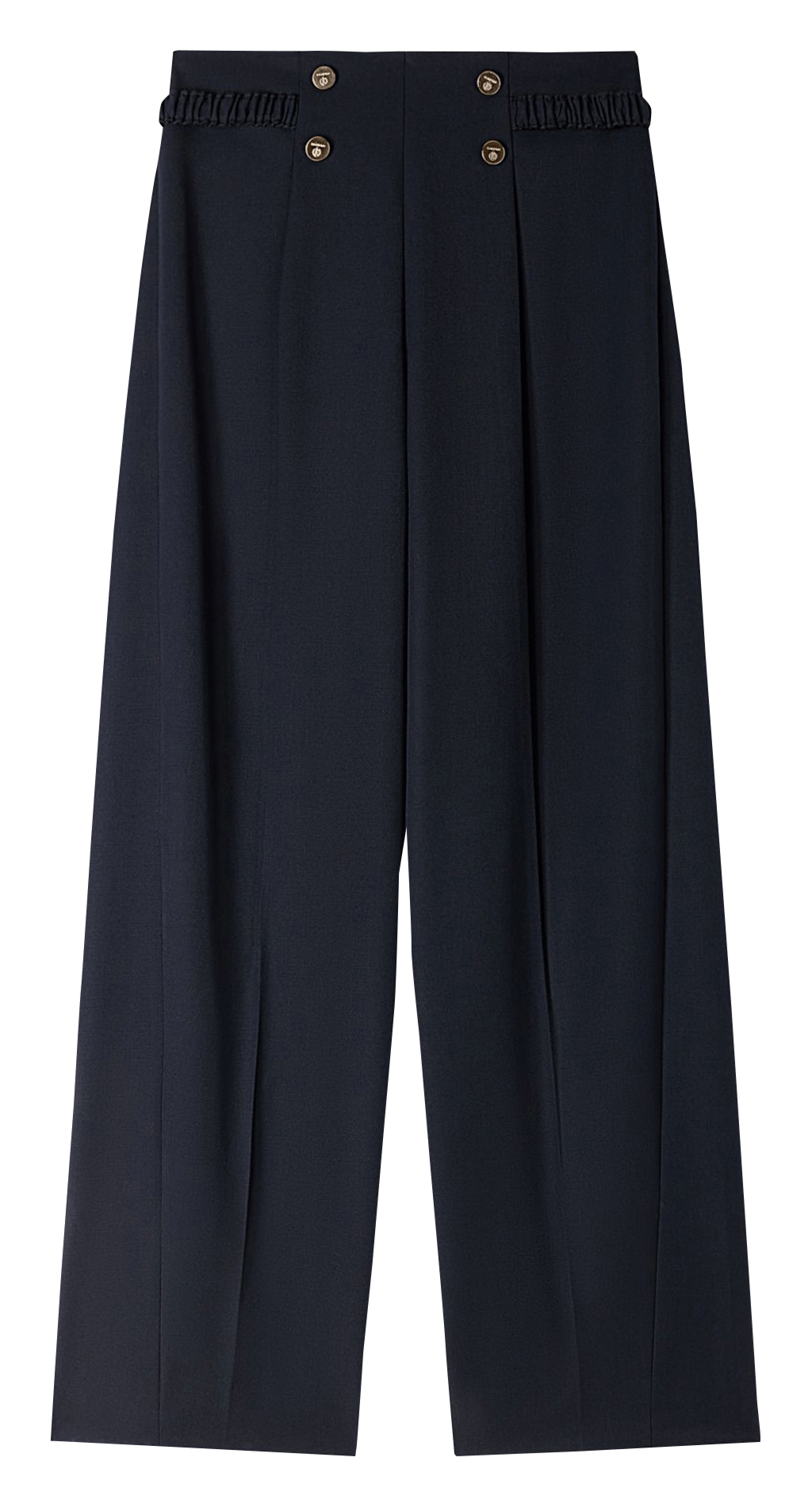 Pantalon large taille haute SANDRO Bleu