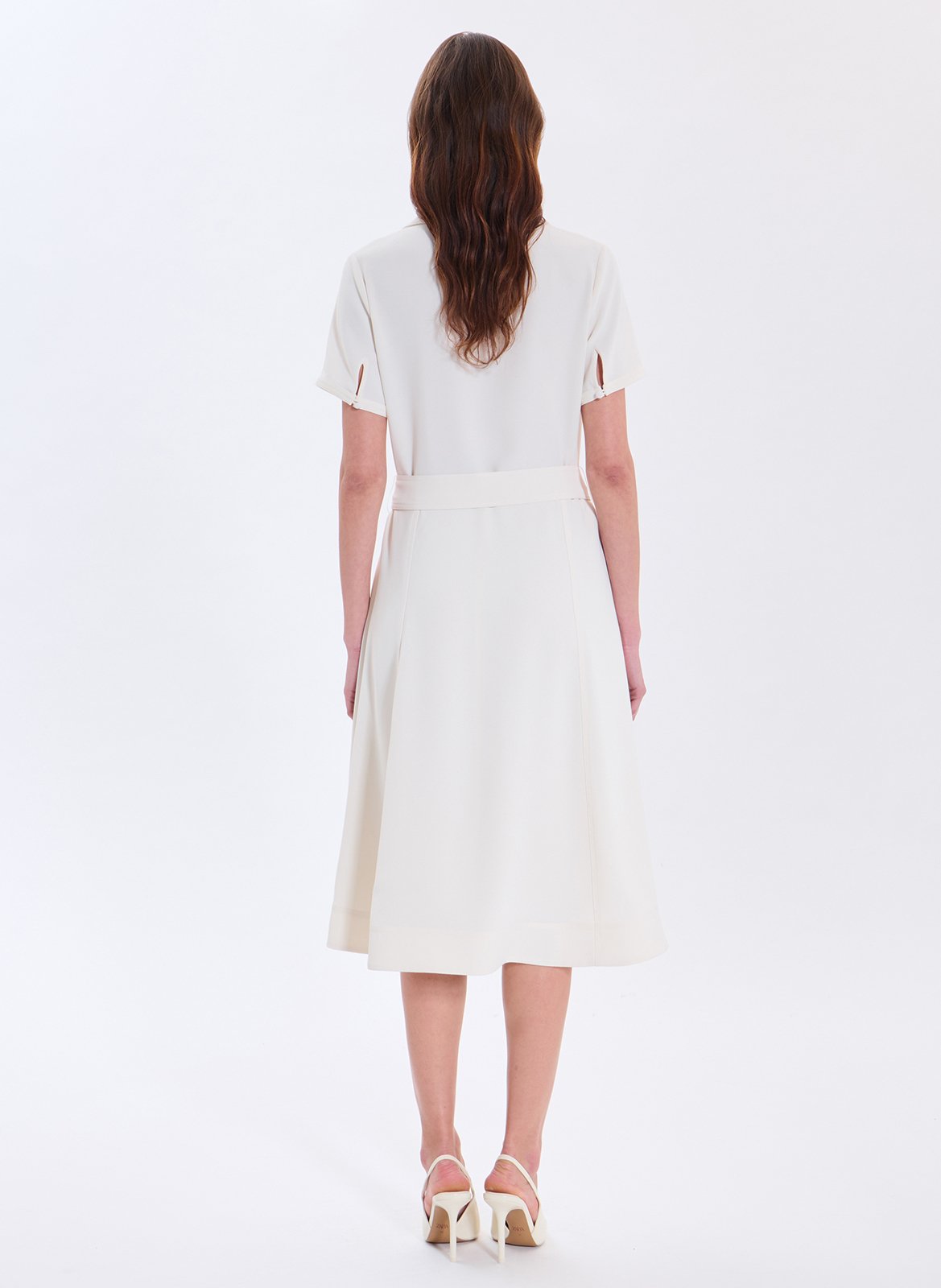 Kurzkleid mit V-Ausschnitt ZAPA Weiss