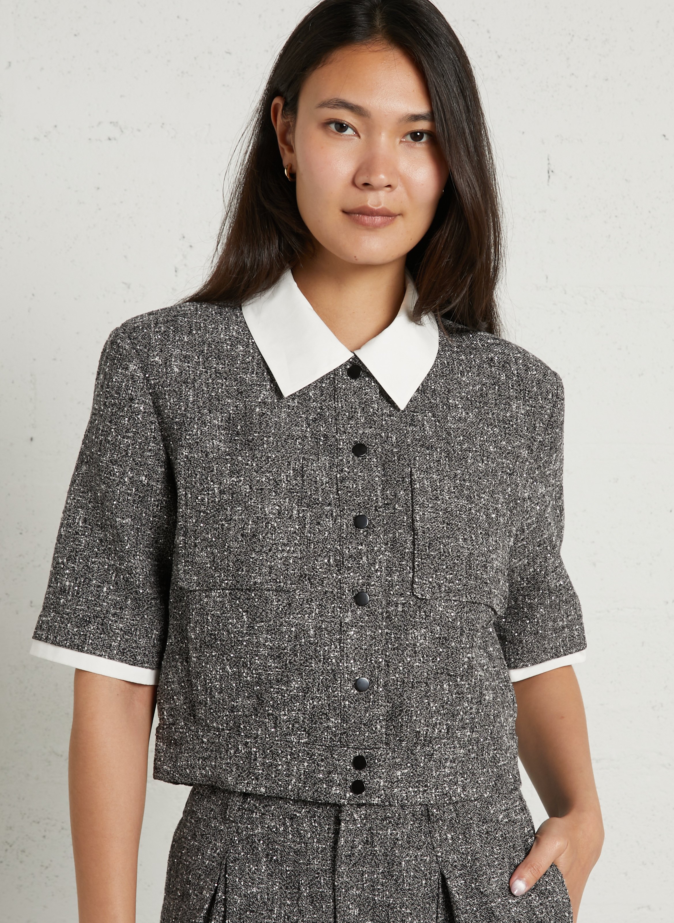 Veste droite col classique SUNCOO Noir