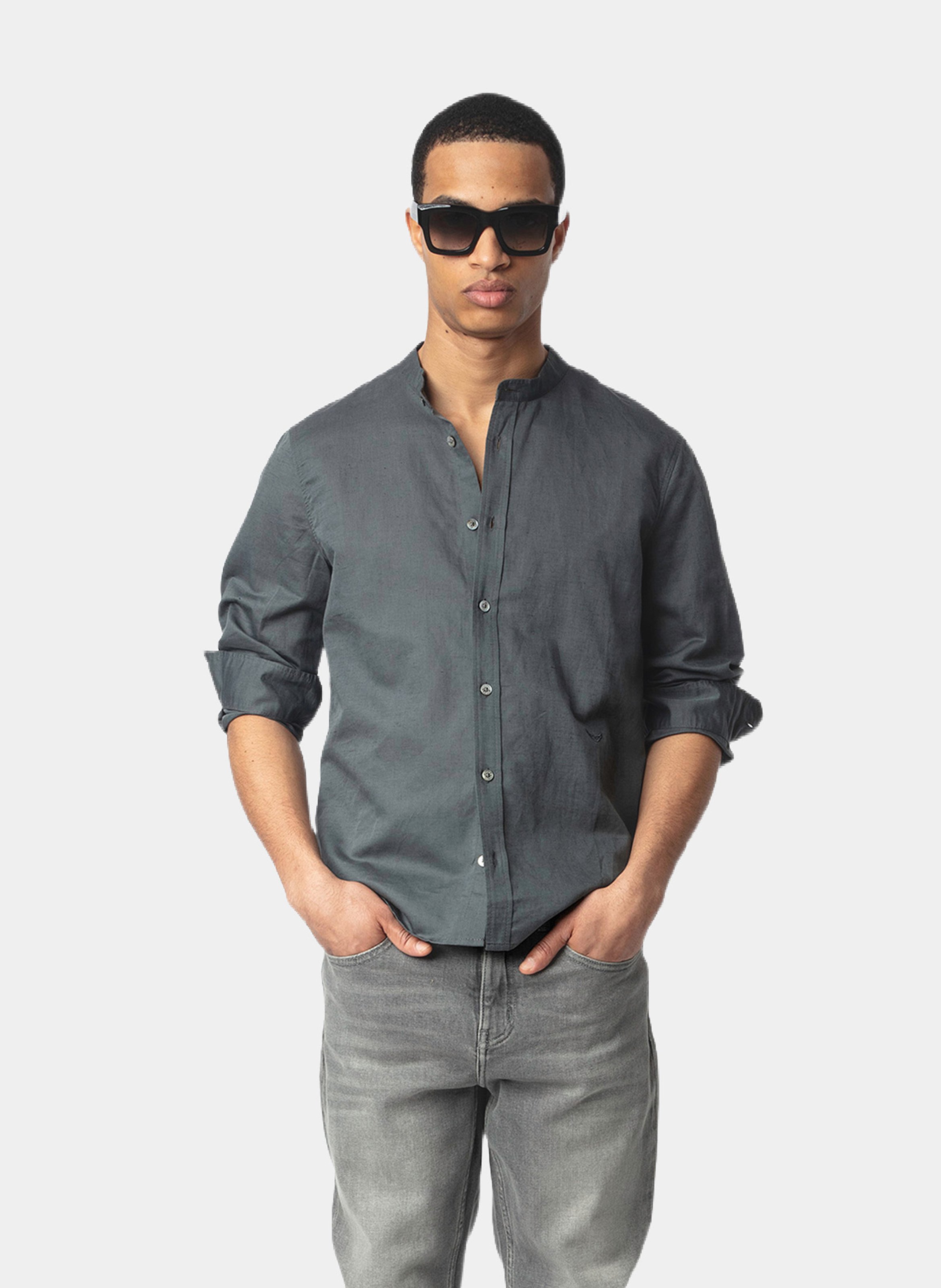 Bluse aus Leinen-Mix ZADIG&VOLTAIRE Blau