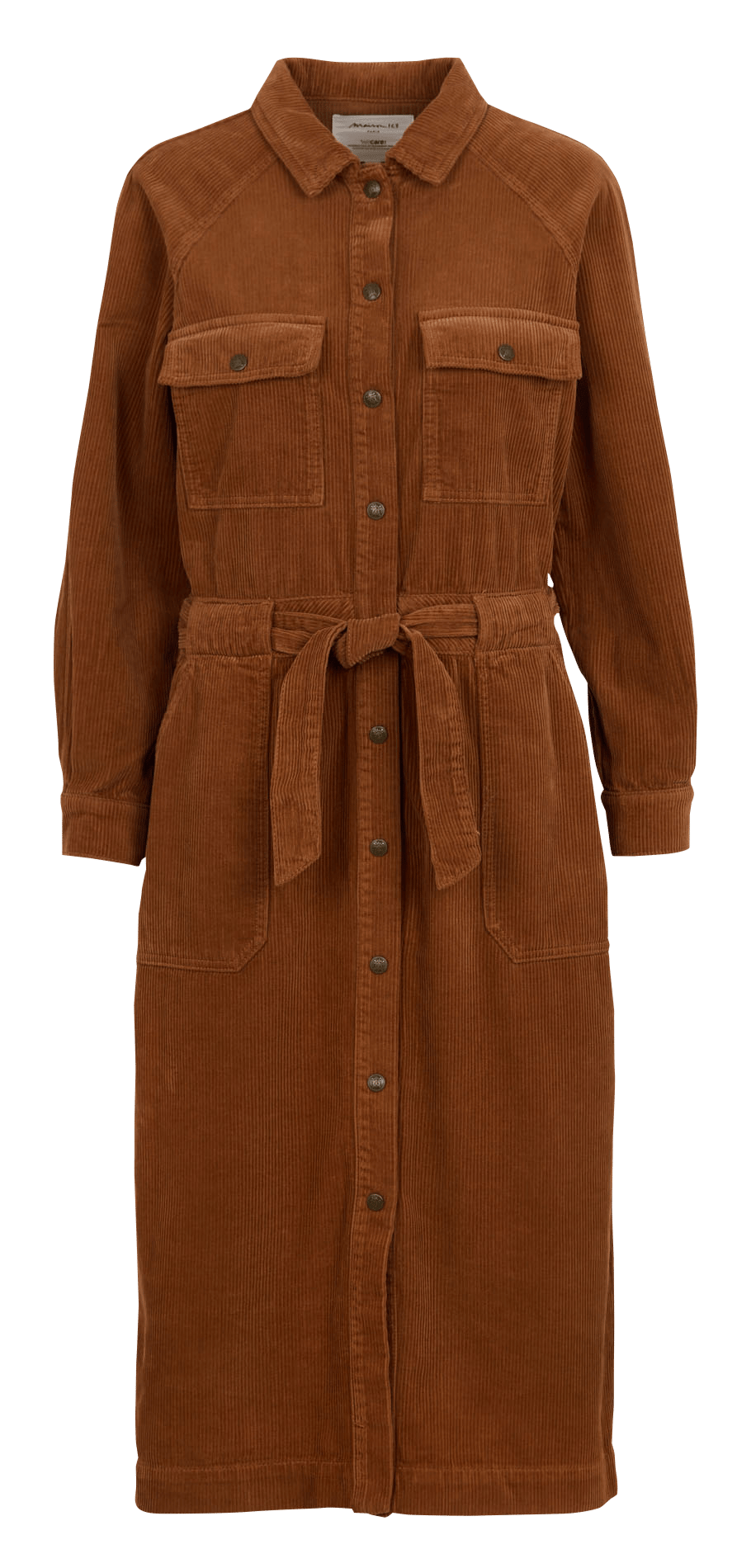 Getailleerde geribbelde katoenen jurk MAISON 123 Beige