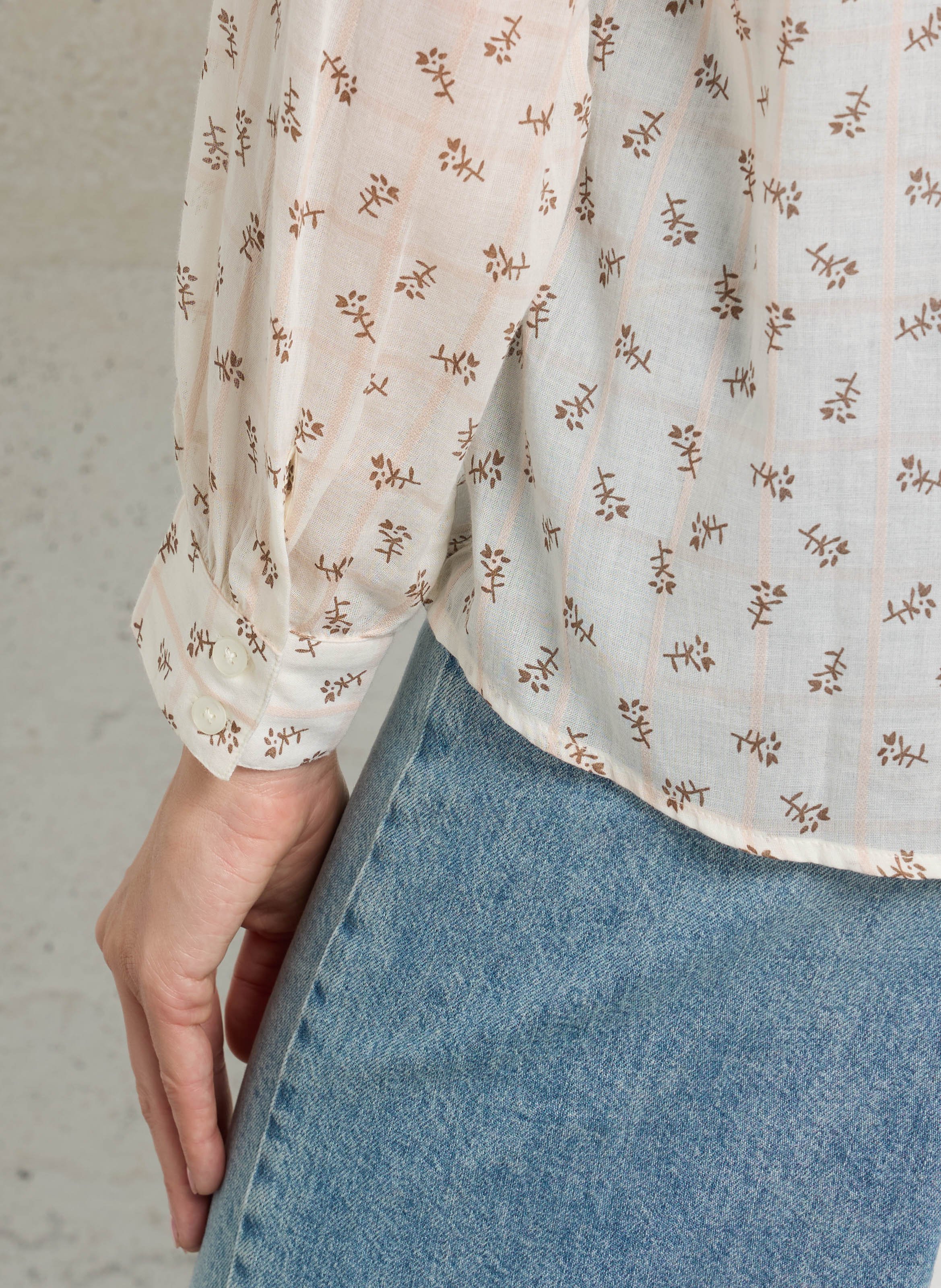 Katoenen blouse met klassieke kraag DES PETITS HAUTS Veelkleurig