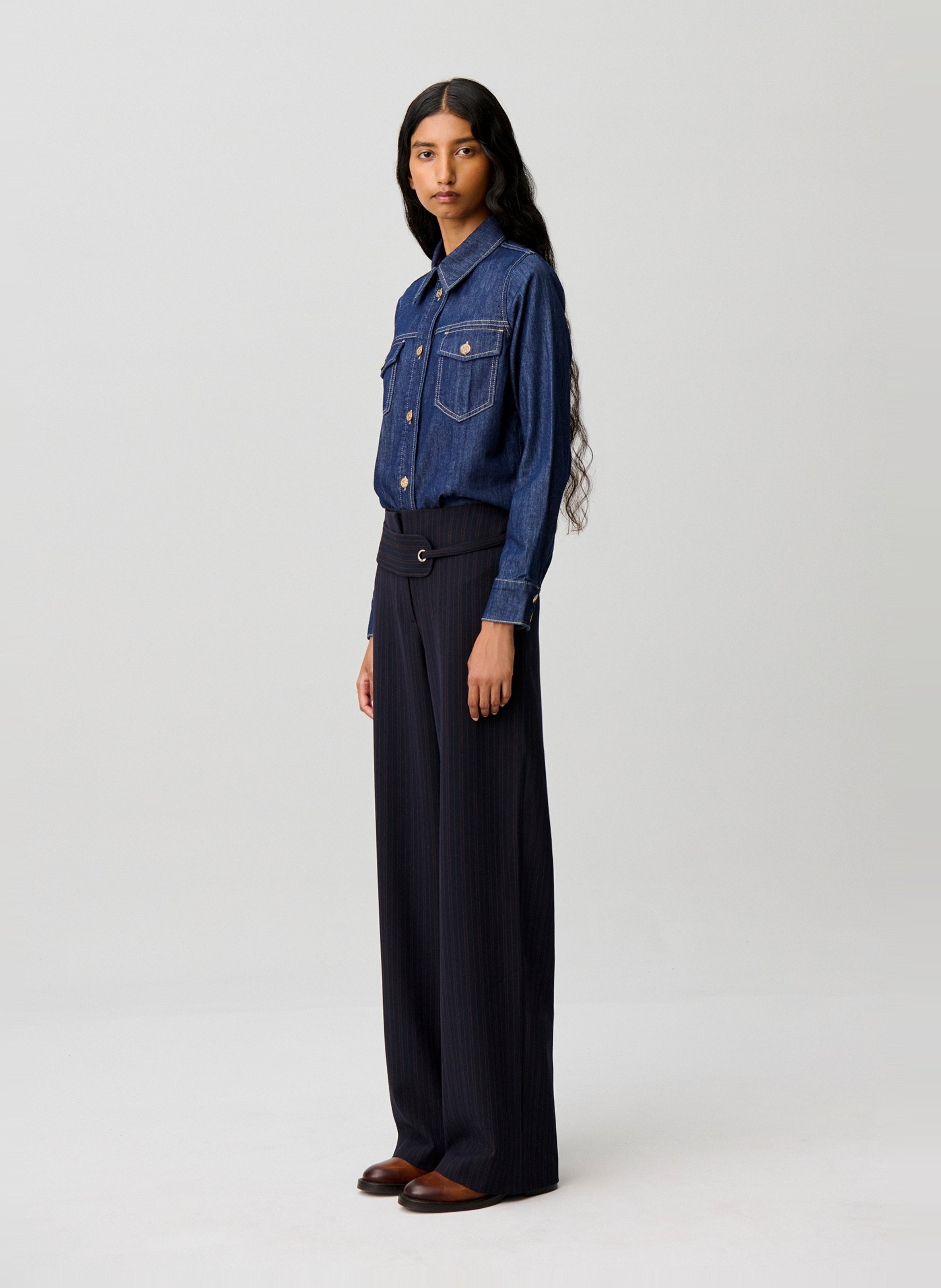 Pantalon droit à rayures  CLAUDIE PIERLOT Multicolore