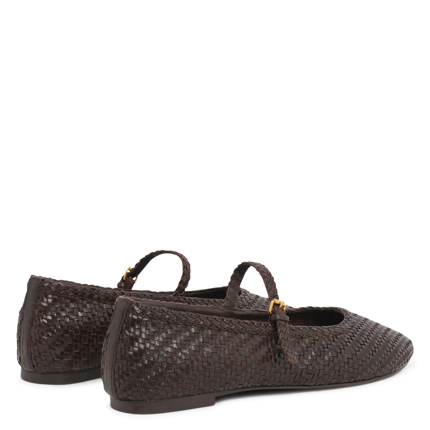 Braided leather strap ballerina flats GERARD DAREL Brown