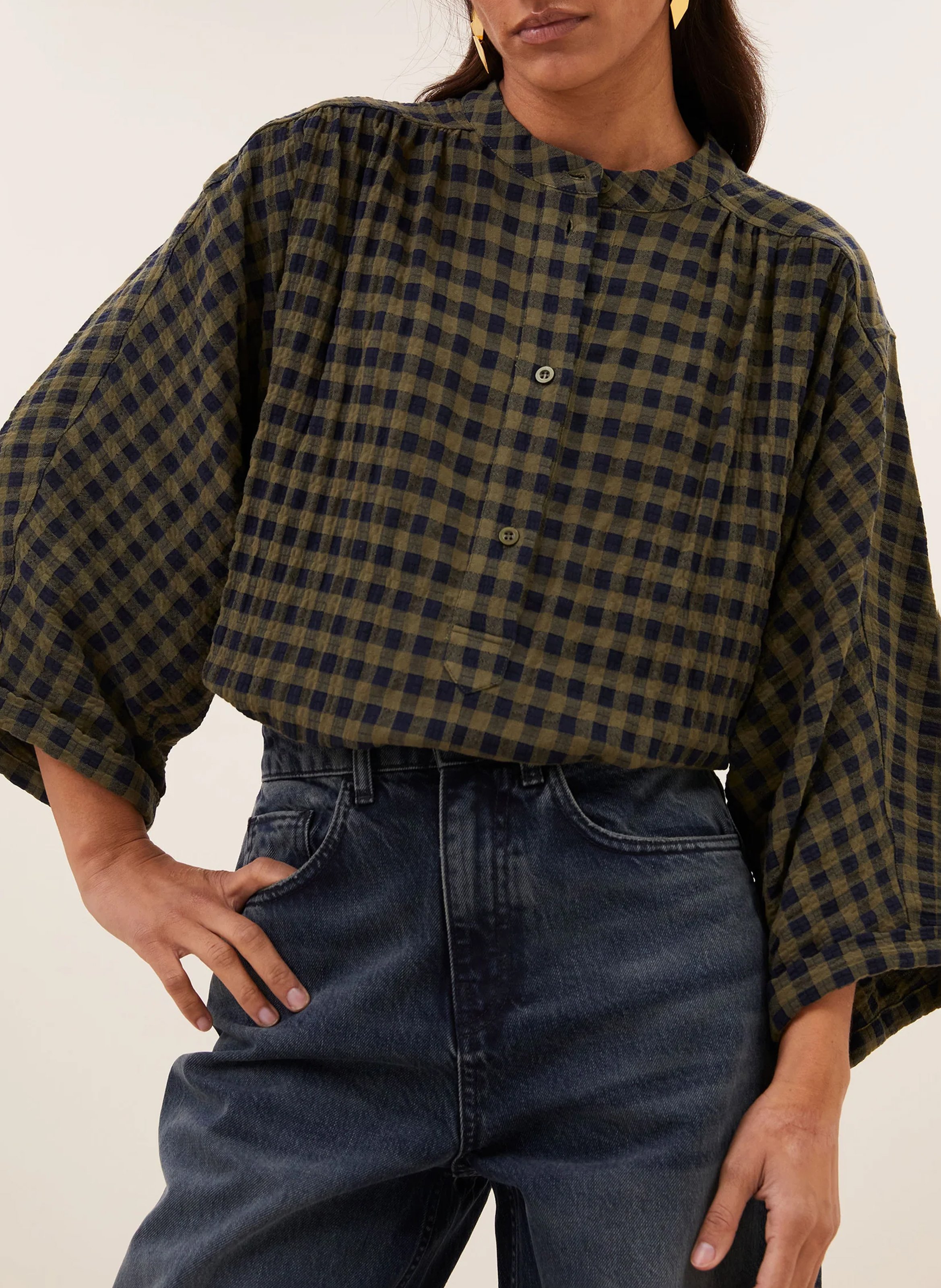 Blouse droite col rond  | Vert BY BAR Femme