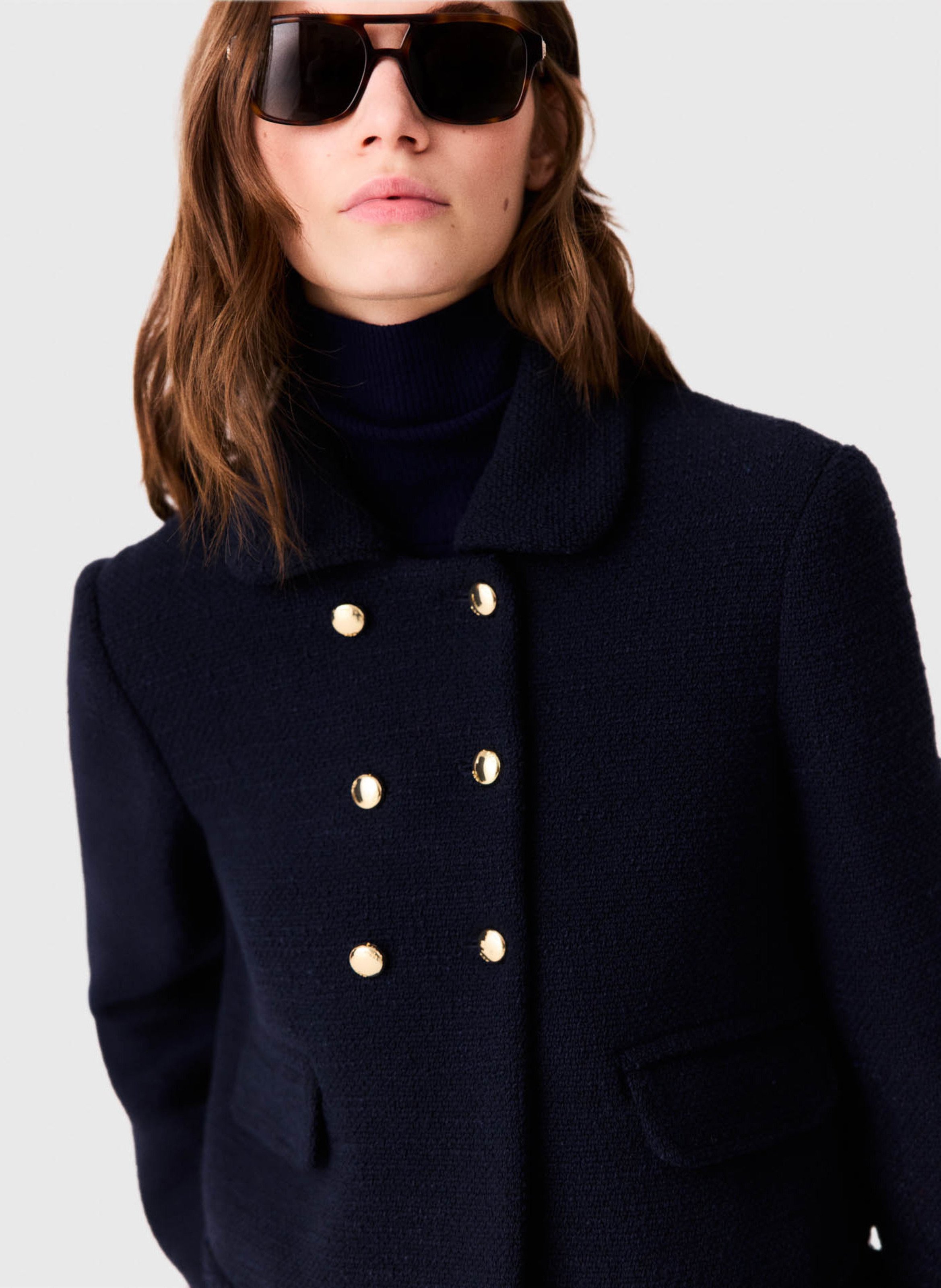 Fitted jacket with classic collar MAJE Blue