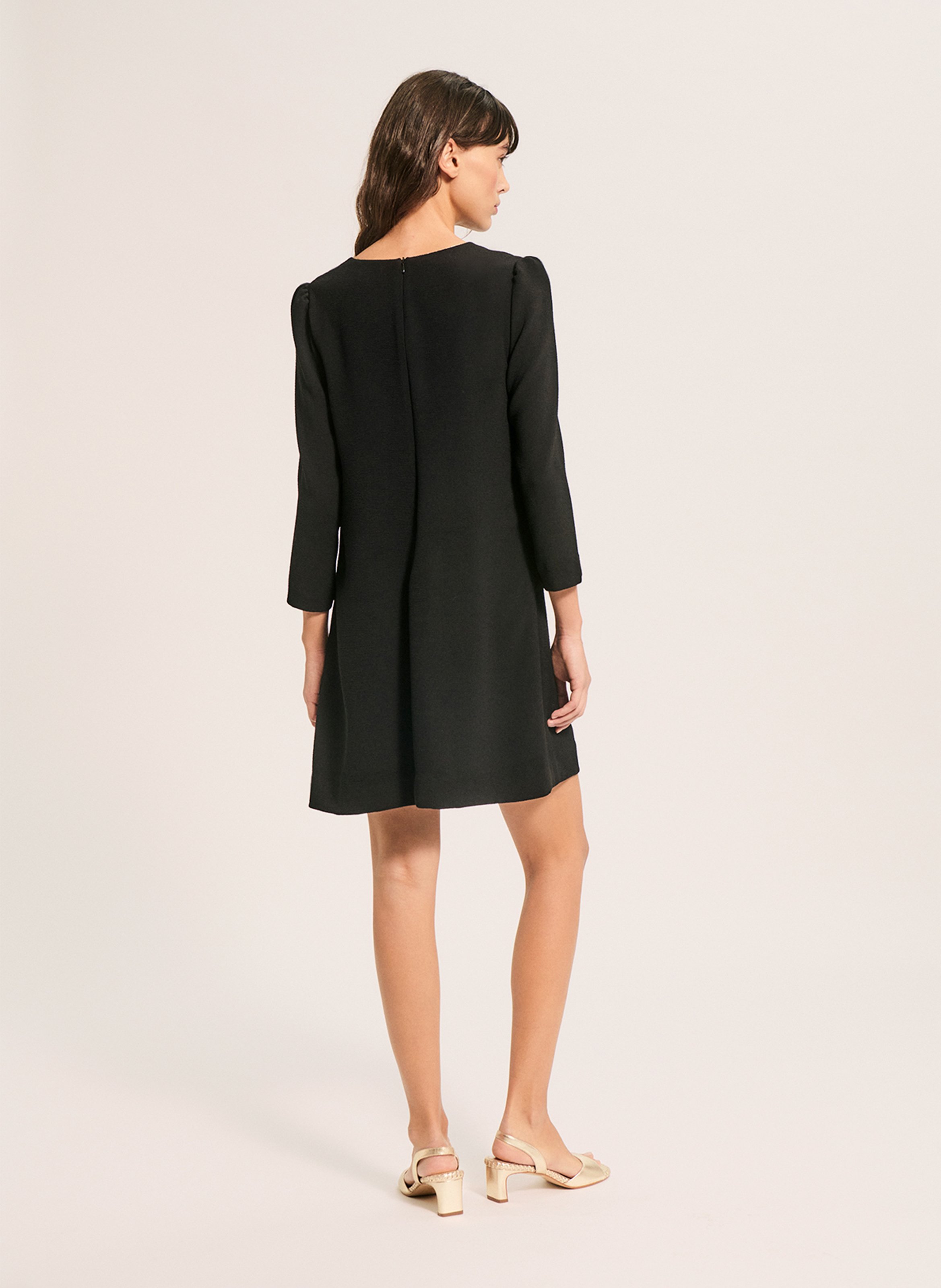 Robe courte col rond PABLO Noir