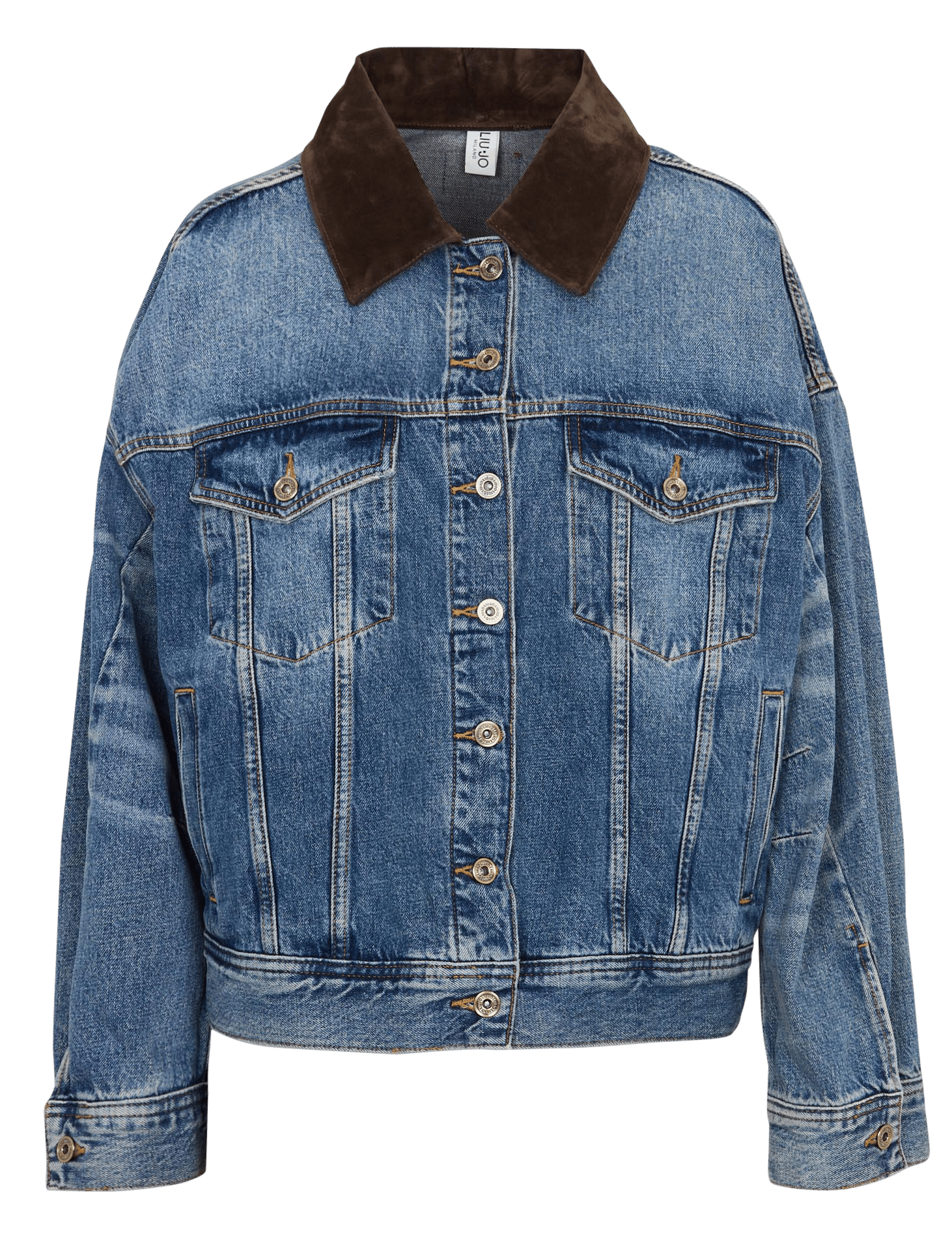 Kort recht denim jasje LIU JO Blauw