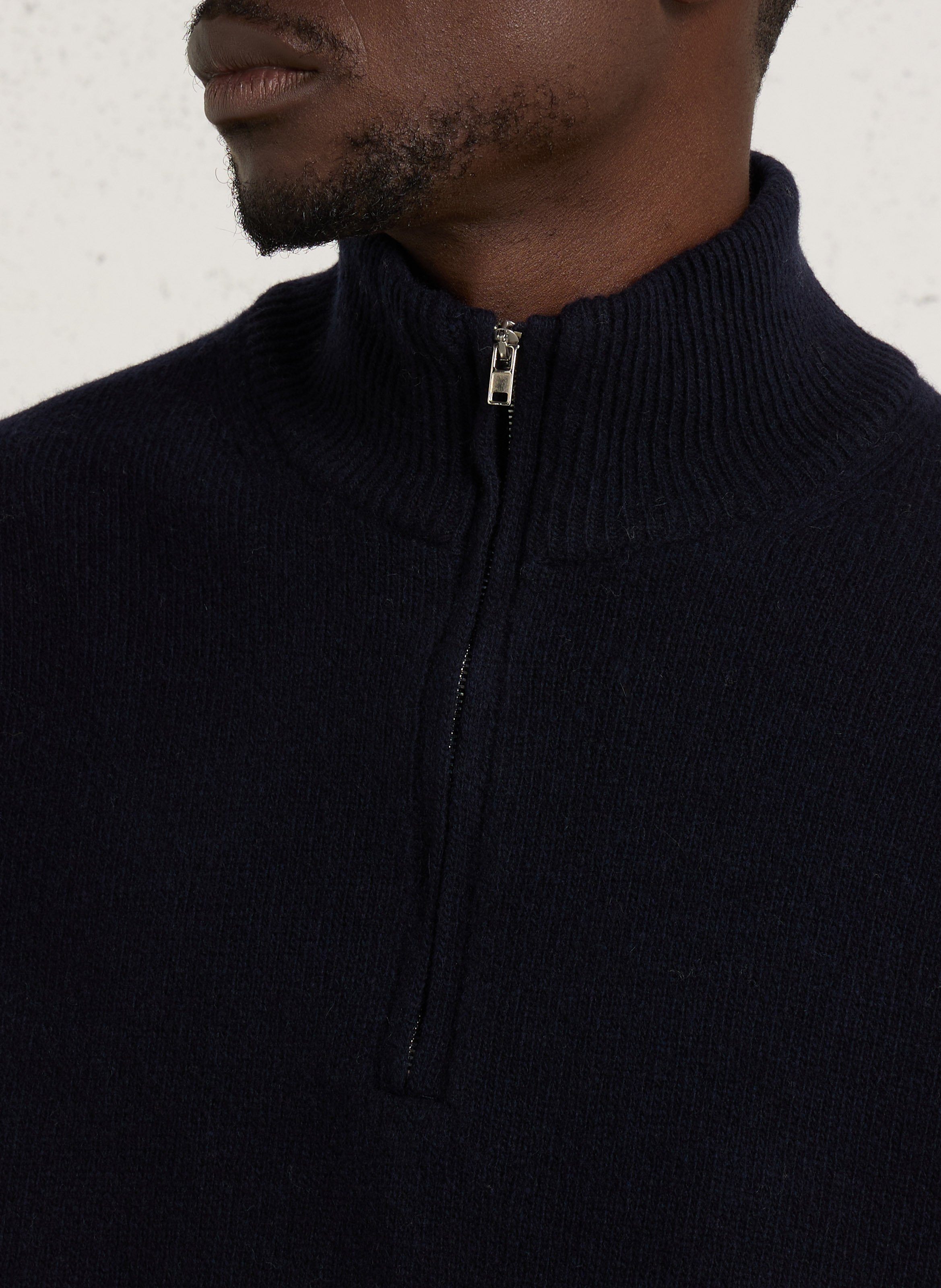 Straight wool-blend high-neck sweater CASUAL FRIDAY Blue