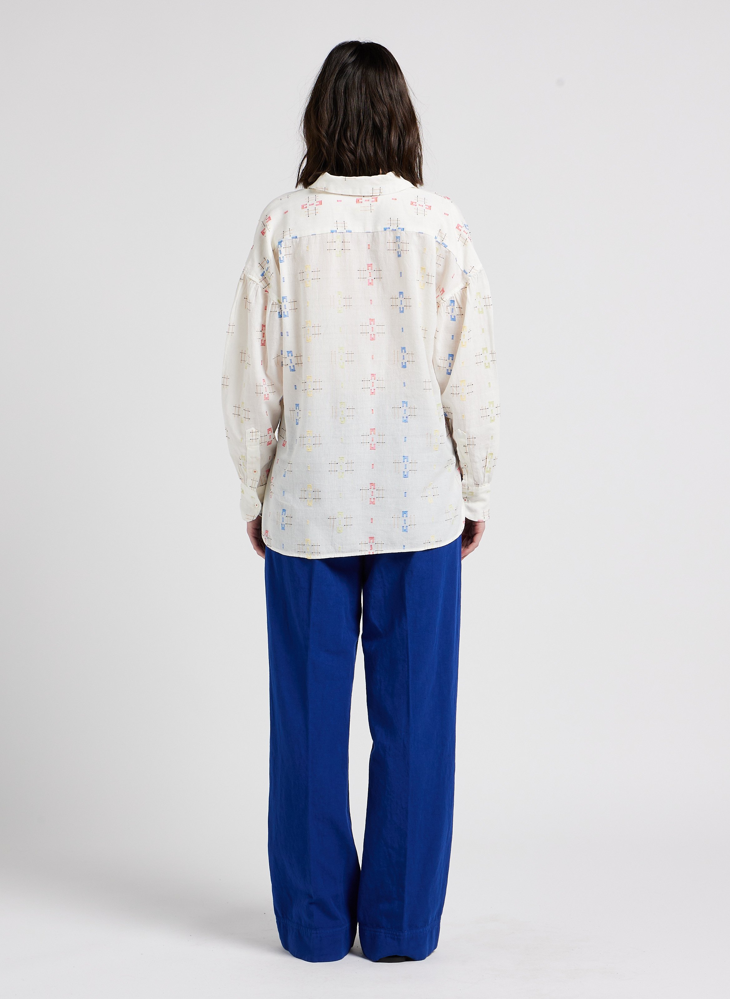 Chemise col classique imprimée en coton  BELLEROSE Gris