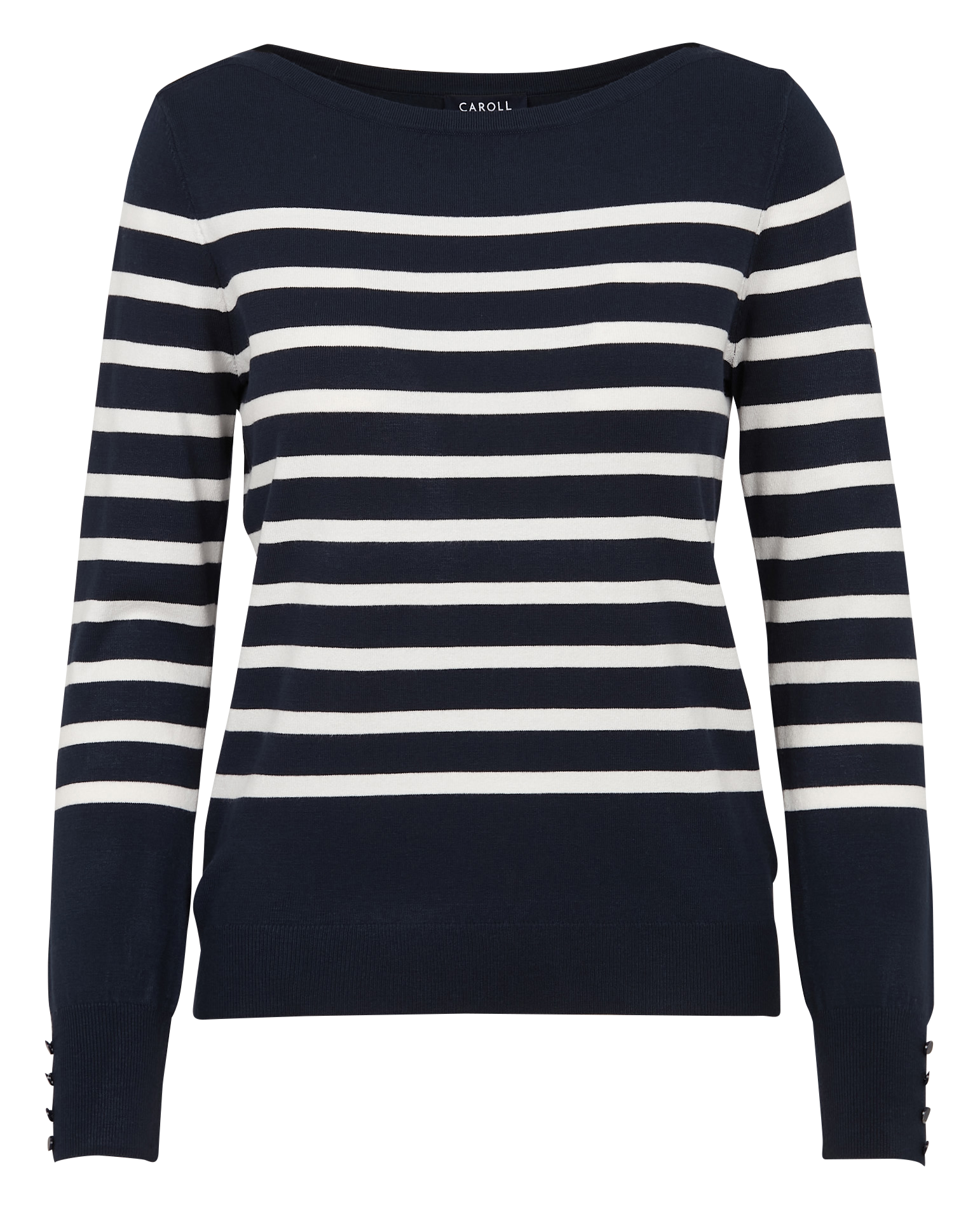 Striped straight-cut boat-neck sweater CAROLL Blue