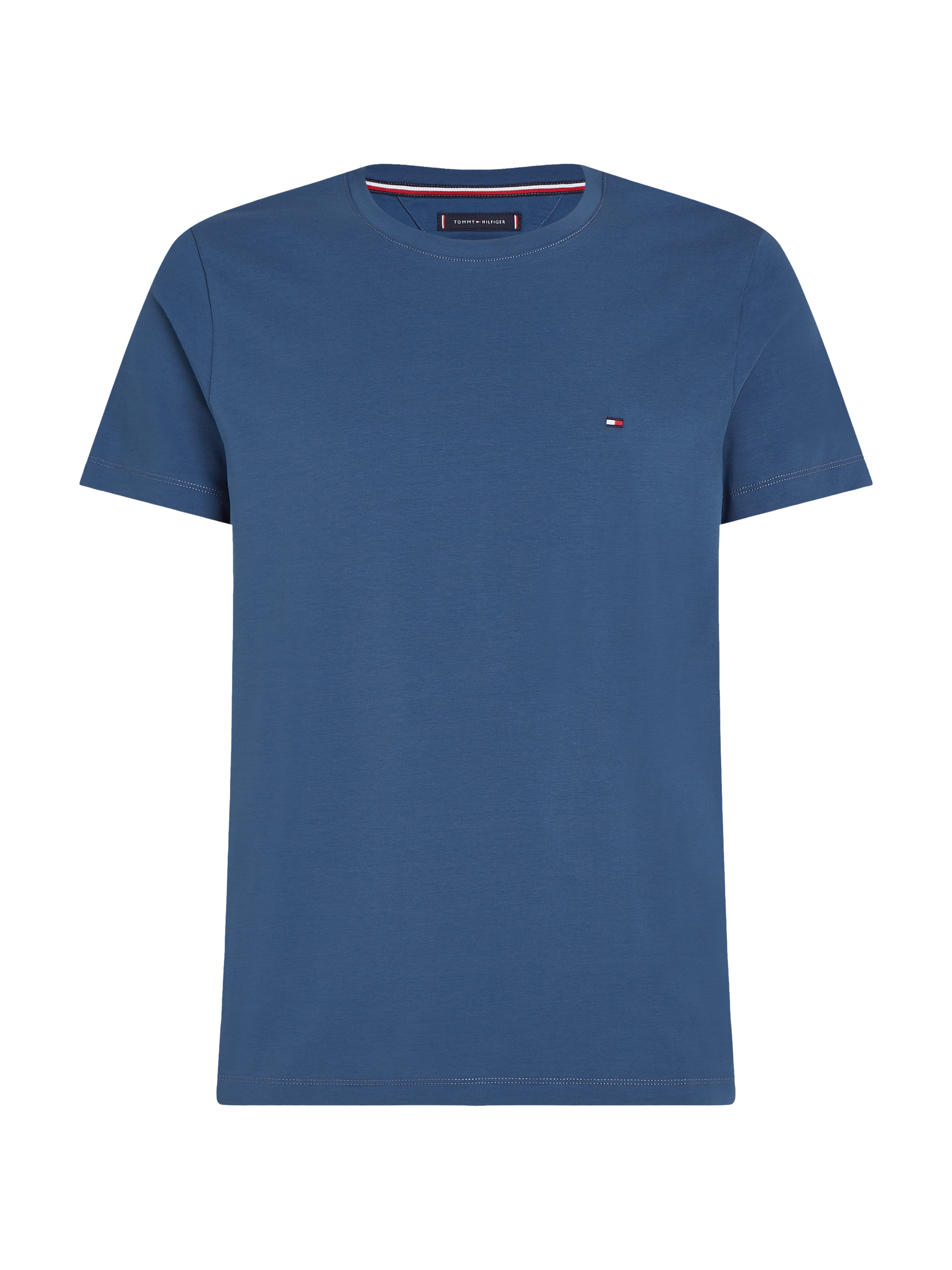 Slim-fit round-neck organic cotton T-shirt TOMMY HILFIGER Blue
