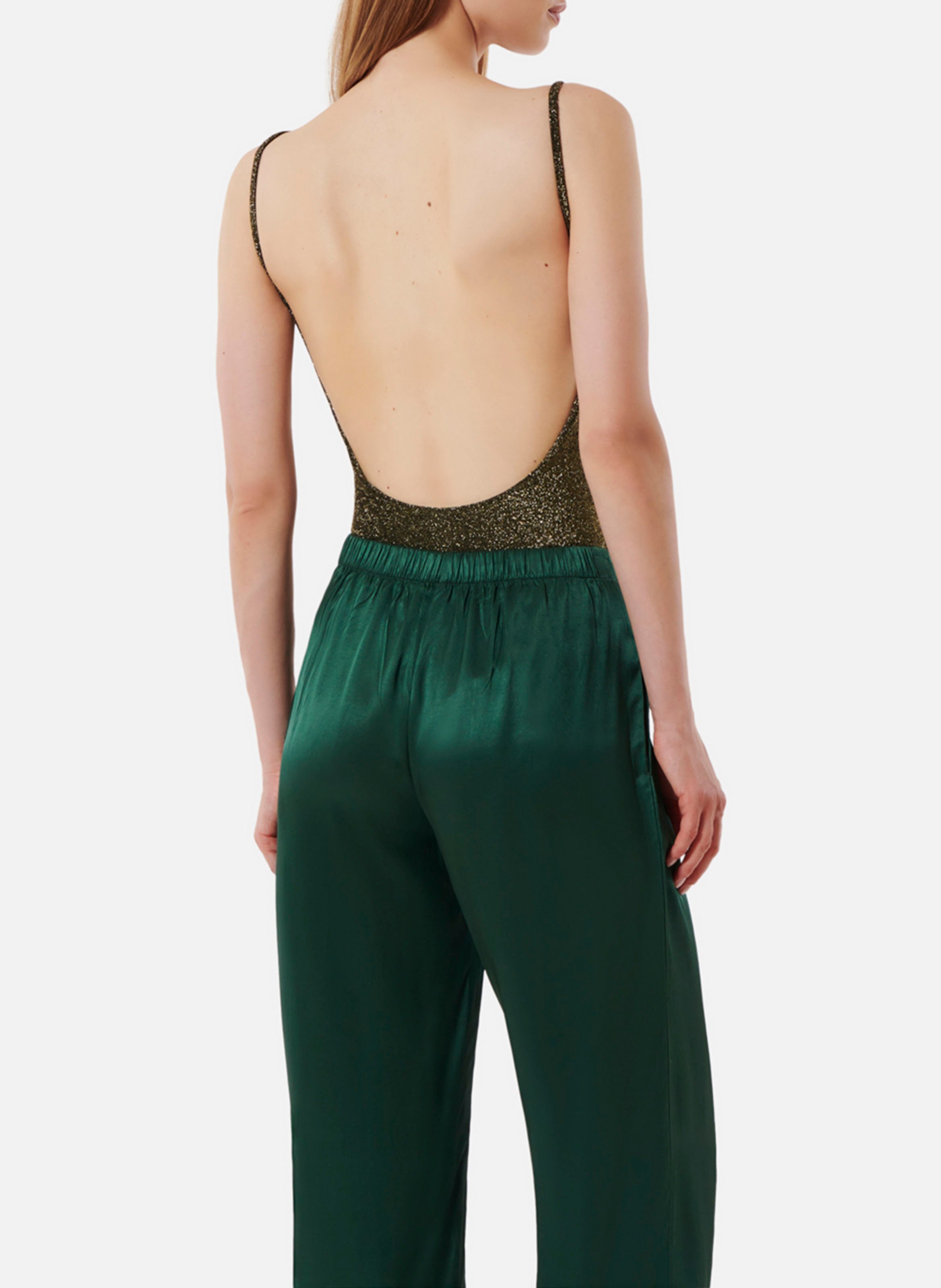 Body mit rundem Ausschnitt und Pailletten KARMA KOMA Golden