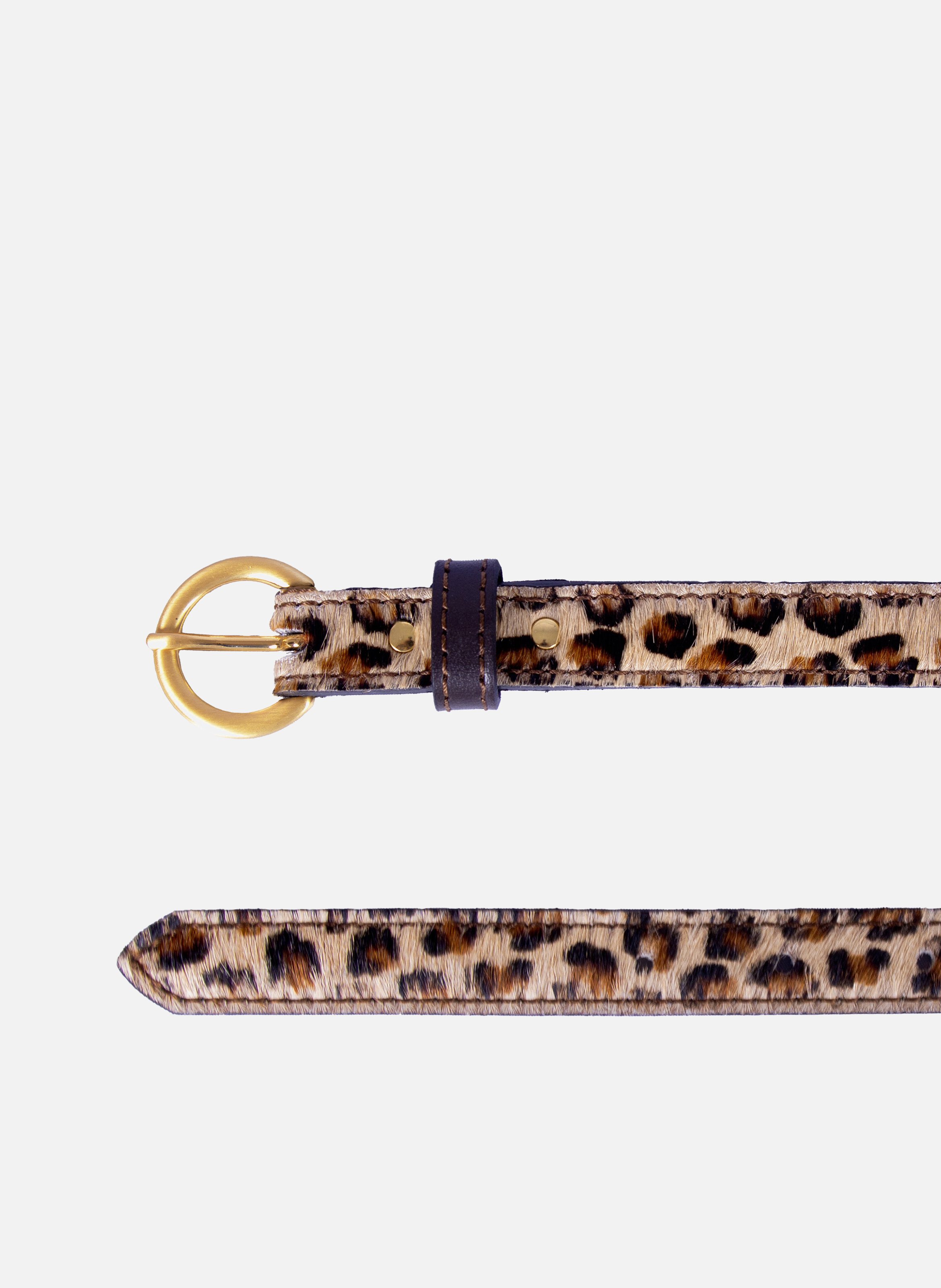 Belt with gold buckle and printed leather JULES & JENN Multicolored