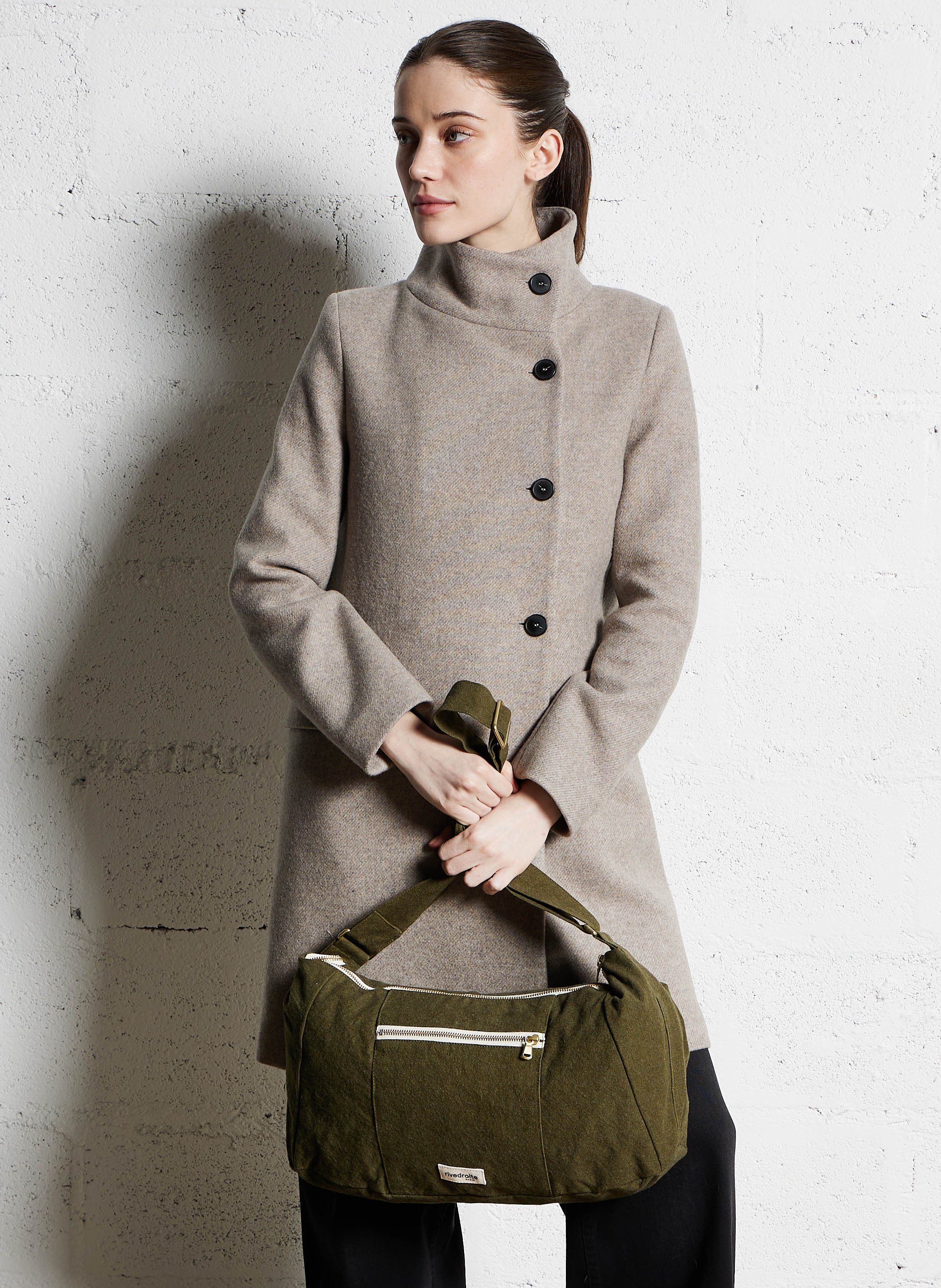 Recycled denim sports bag RIVEDROITE PARIS Green