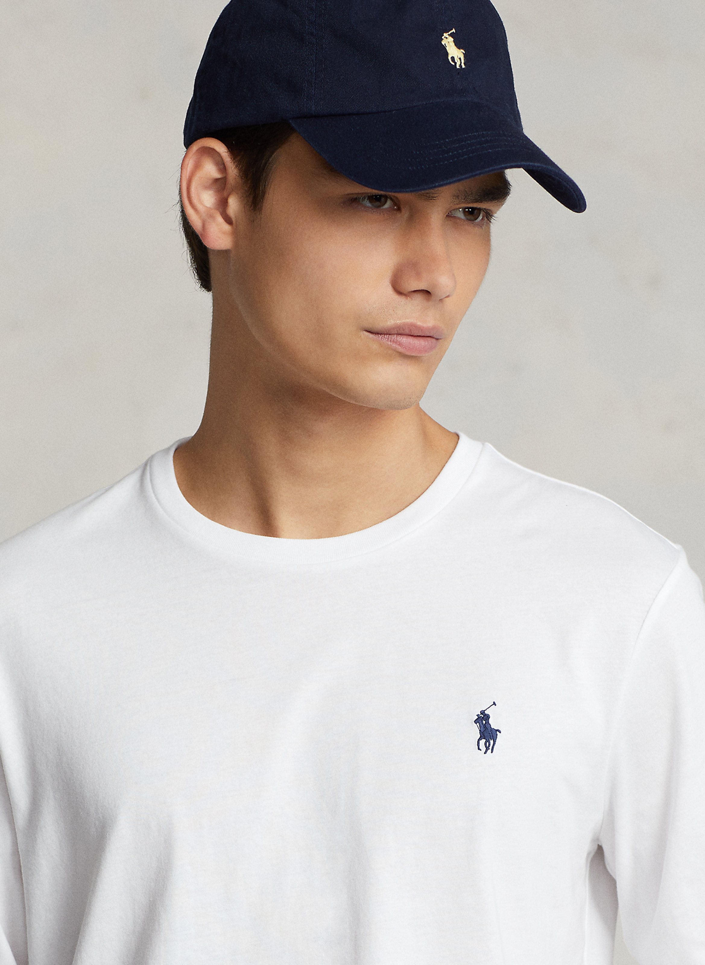 Tee-shirt col rond slim-fit en coton POLO RALPH LAUREN Blanc