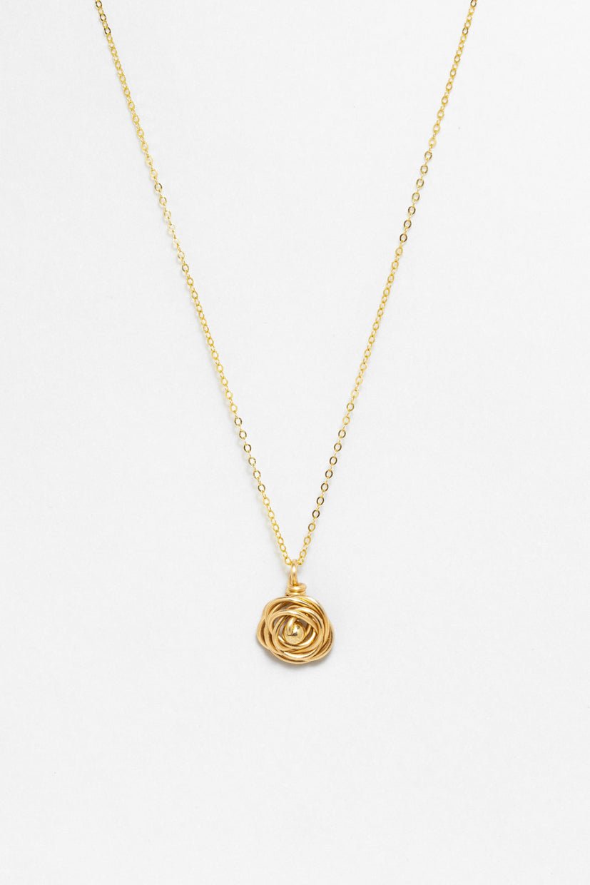 Medium Rose Pendant - Gold Golden