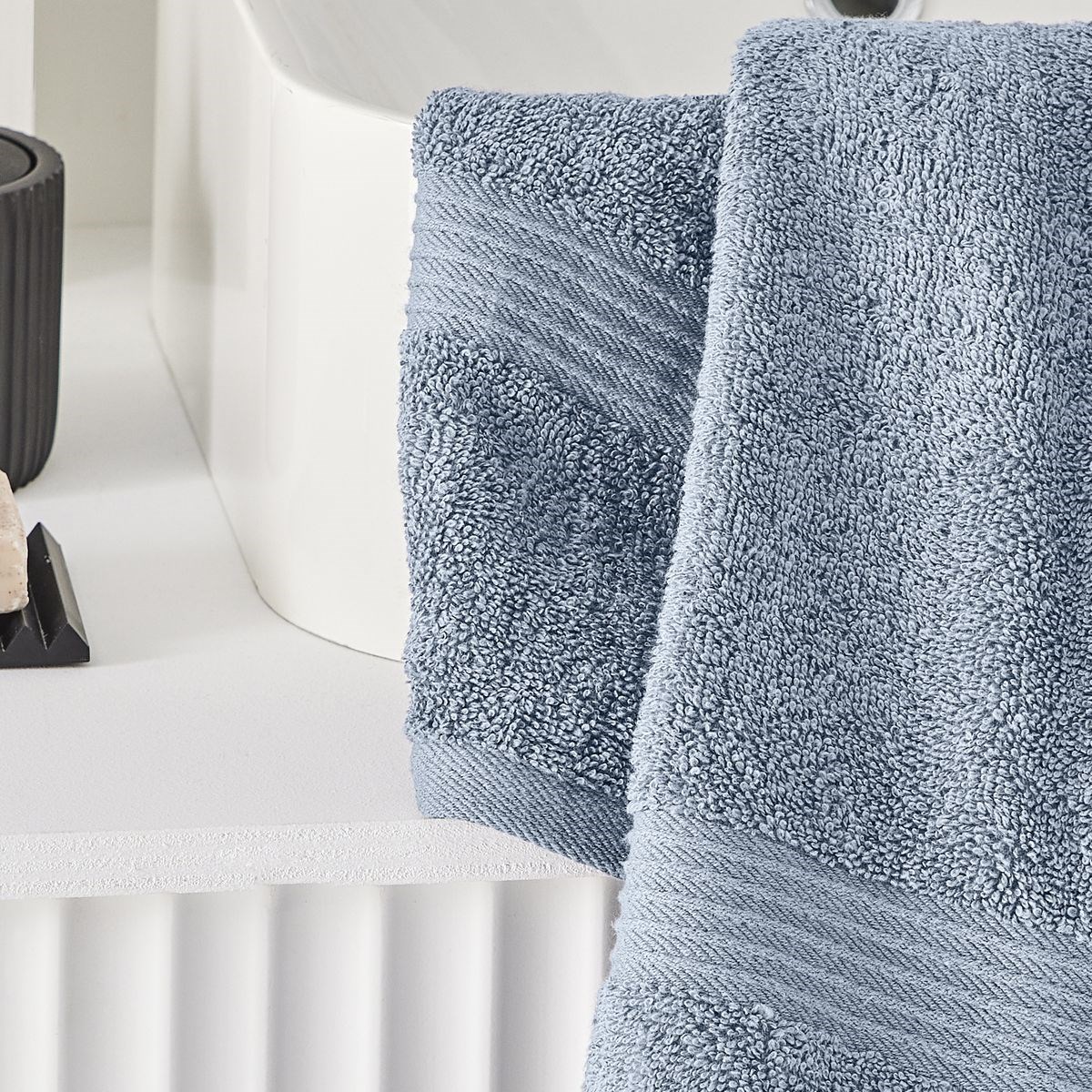 Solid color cotton bath towel TODAY LINGE DE MAISON Blue