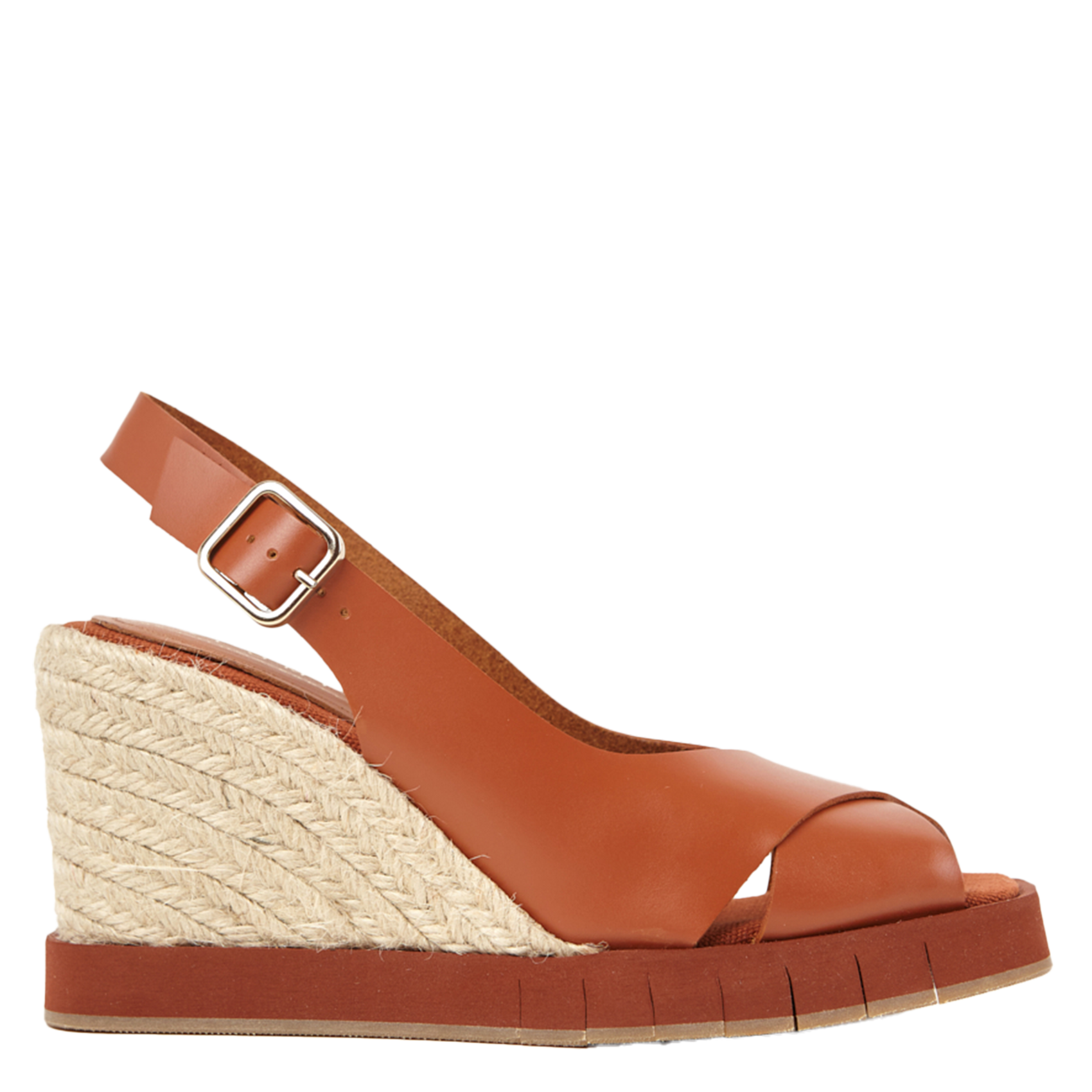 Sandales compensées en cuir PALOMITAS BY PALOMA BARCELO Orange