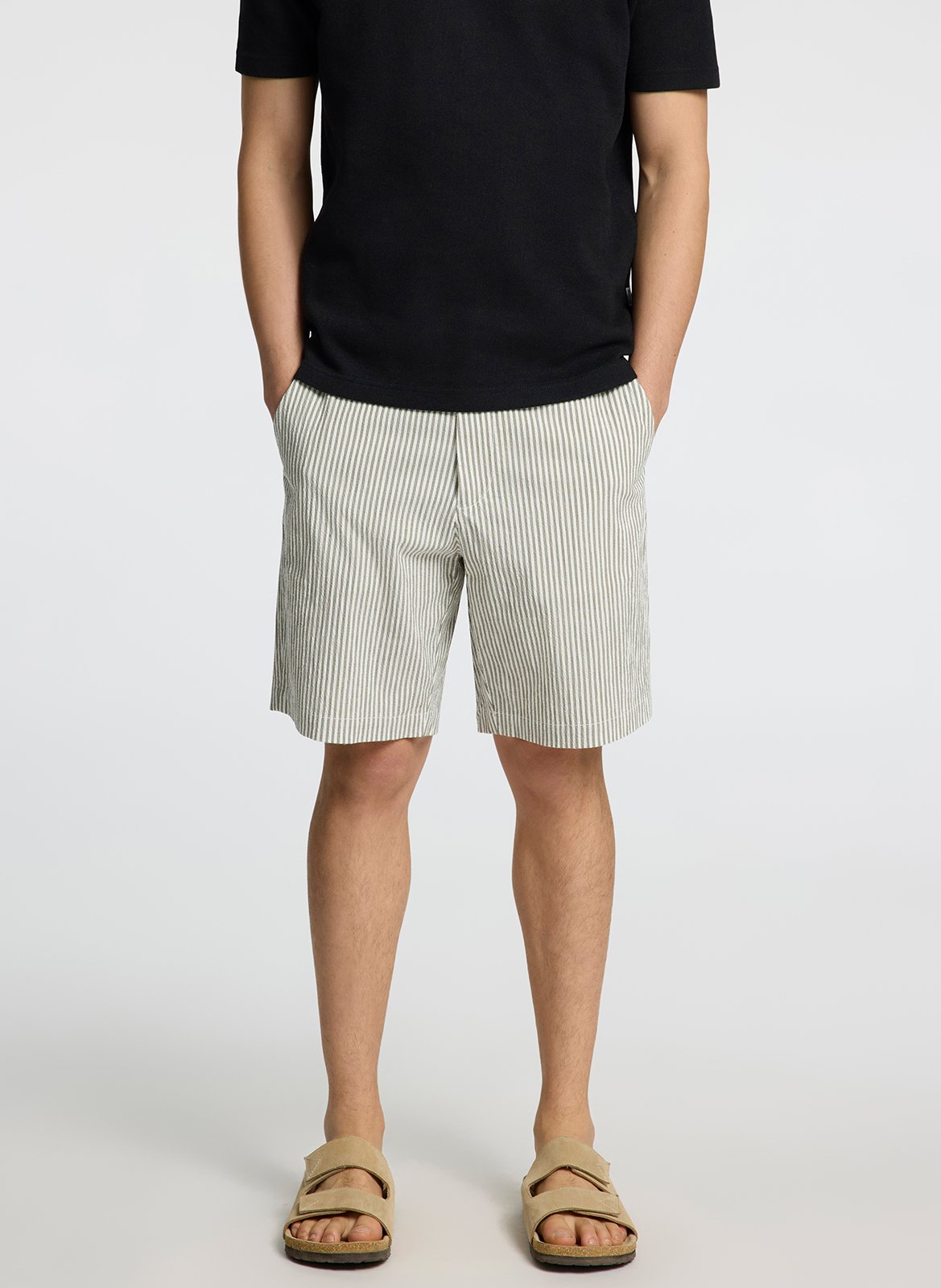 Straight organic cotton-blend shorts SELECTED