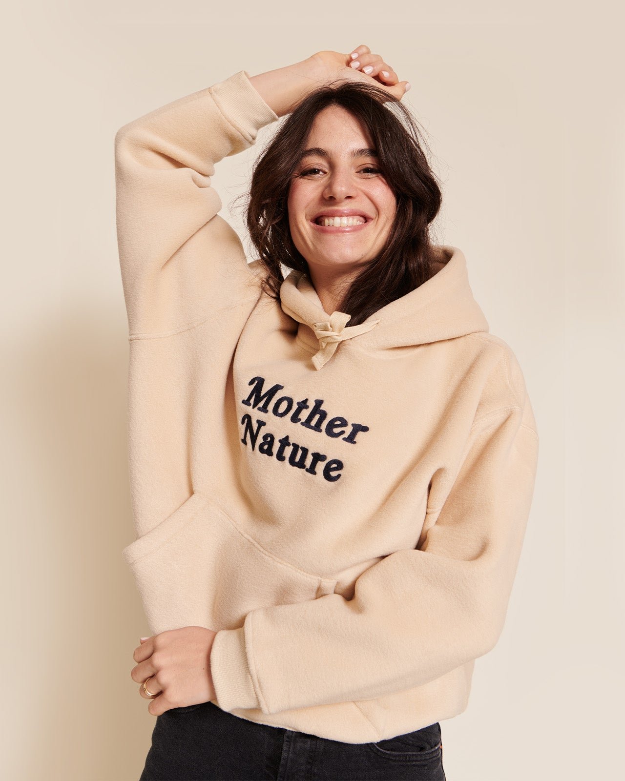 The Mother Nature recycled fleece hoodie EMOI EMOI Beige