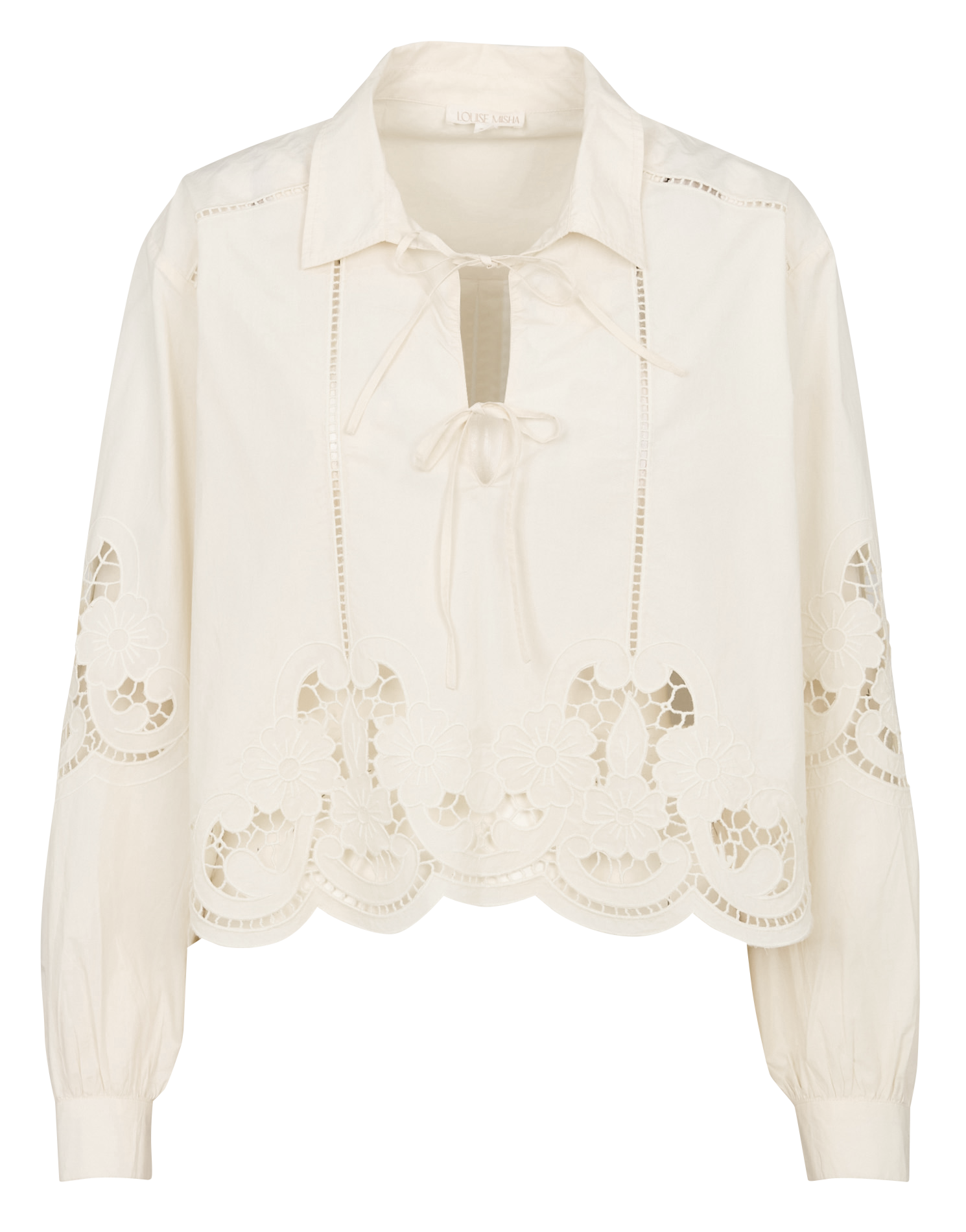 Cotton shirt collar blouse LOUISE MISHA Beige
