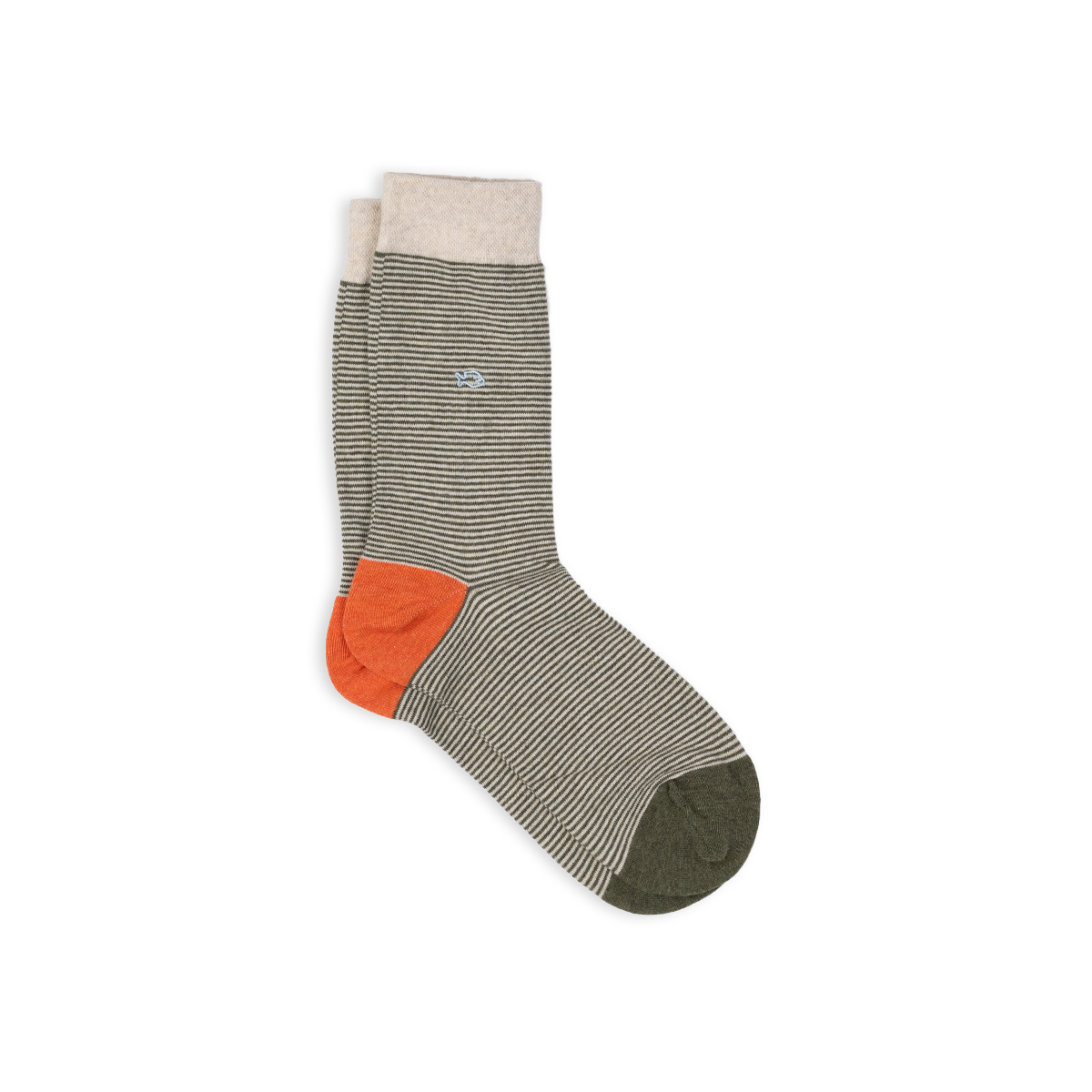 Striped combed cotton socks BILLYBELT Khaki