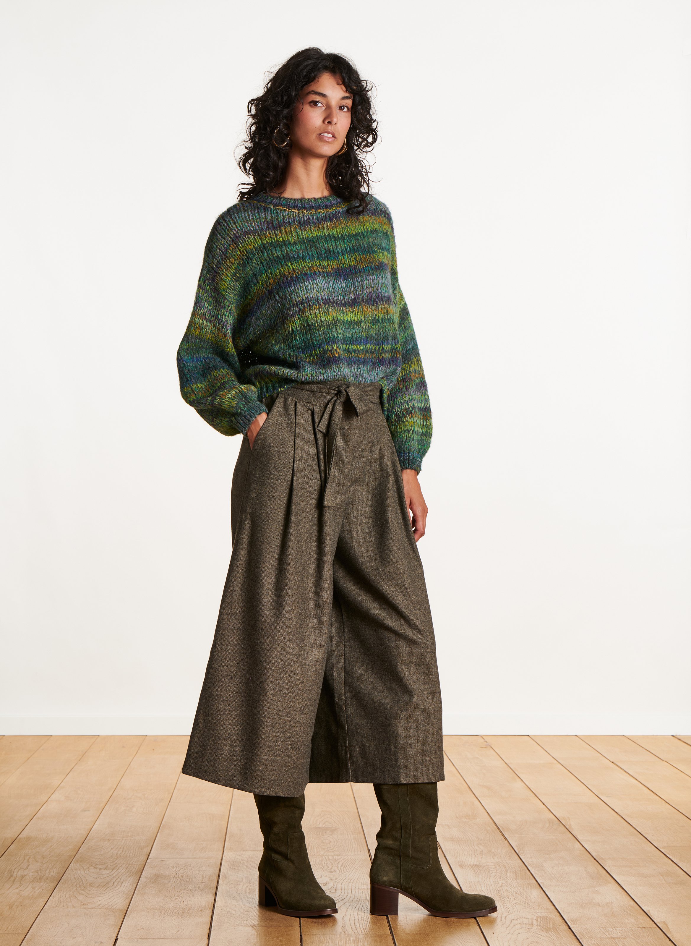 Kurzärmliger Pullover mit Rundhalsausschnitt LA FEE MARABOUTEE Mehrfarbig