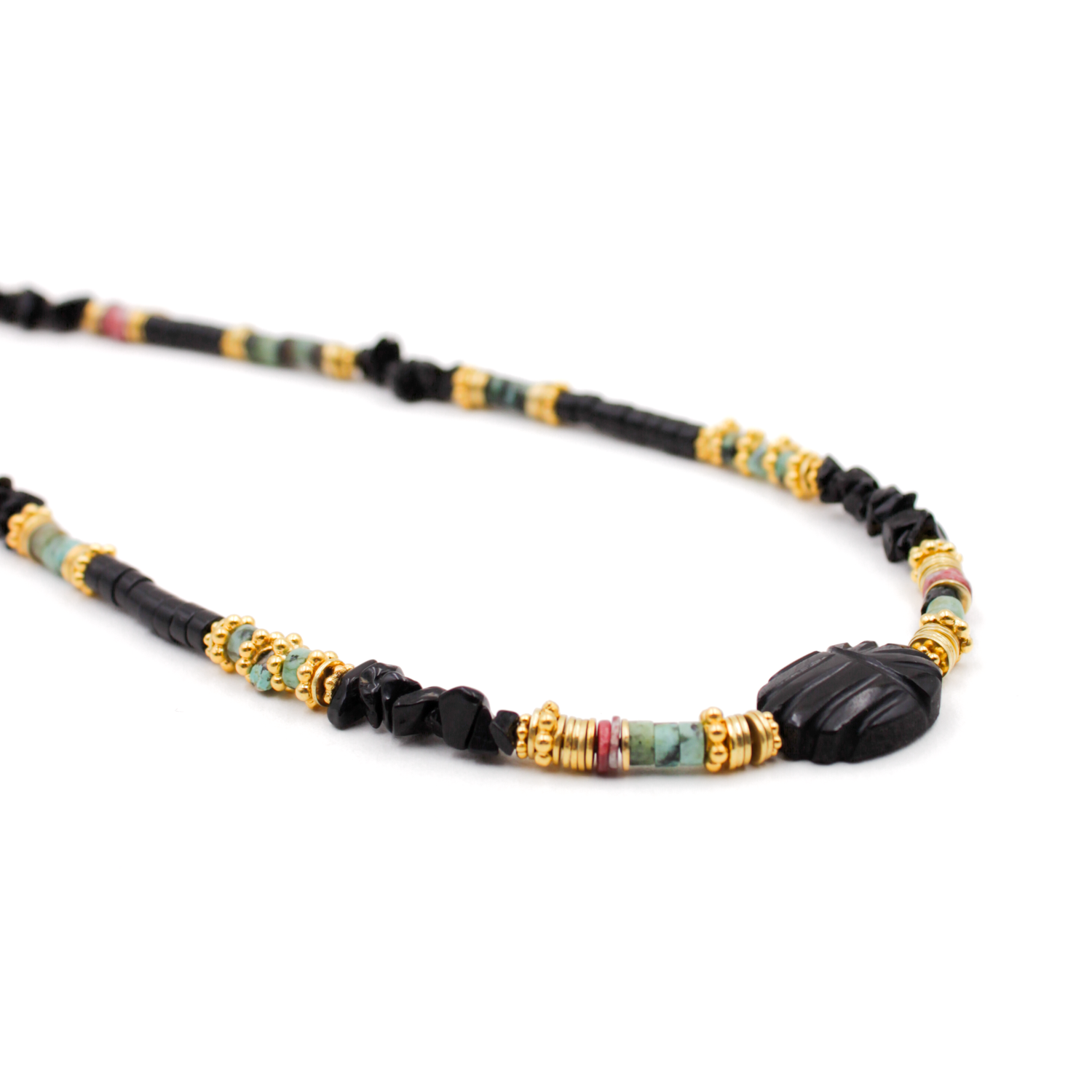 Collier heishi scarabée - elsa L'ATELIER DES DAMES Doré