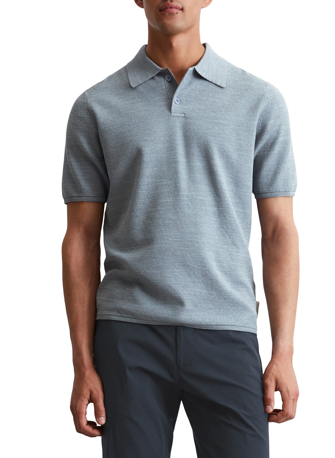 Top col polo en coton MARC O'POLO Bleu