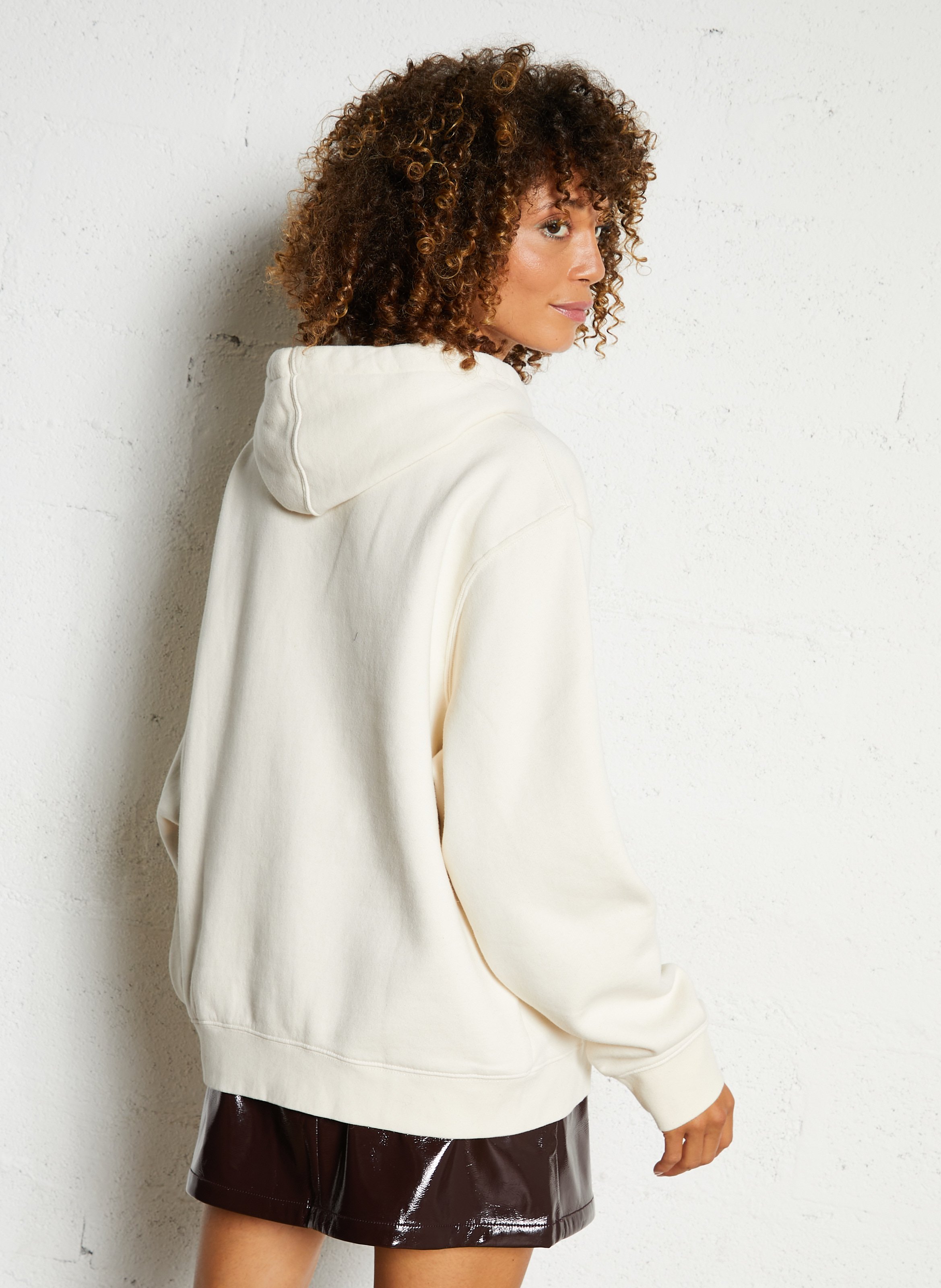 Sweat à capuche oversize en coton mélangé NEWTONE Beige