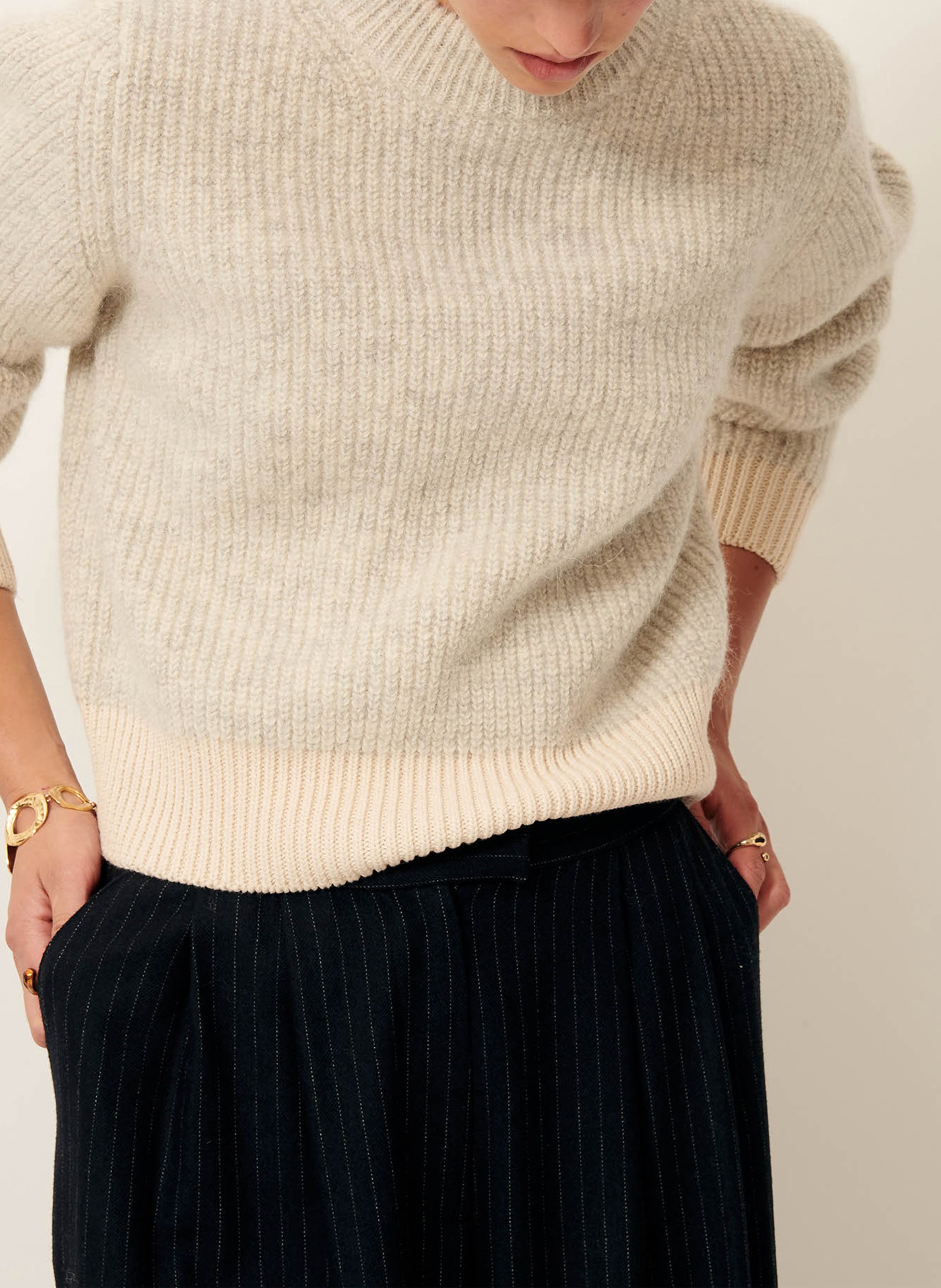 Pull droit en maille SESSUN Gris