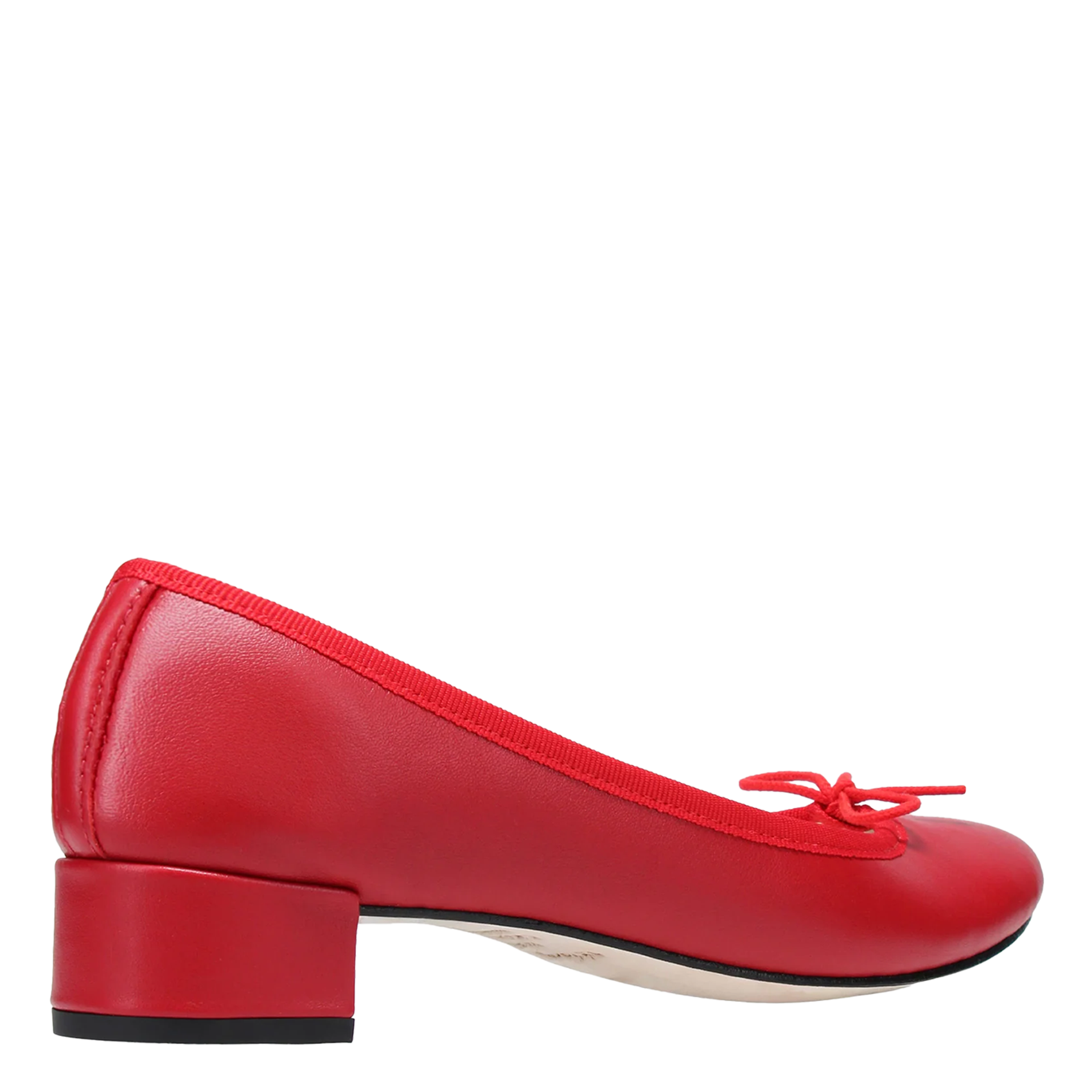 Ballerines à petits talons en cuir REPETTO Rouge