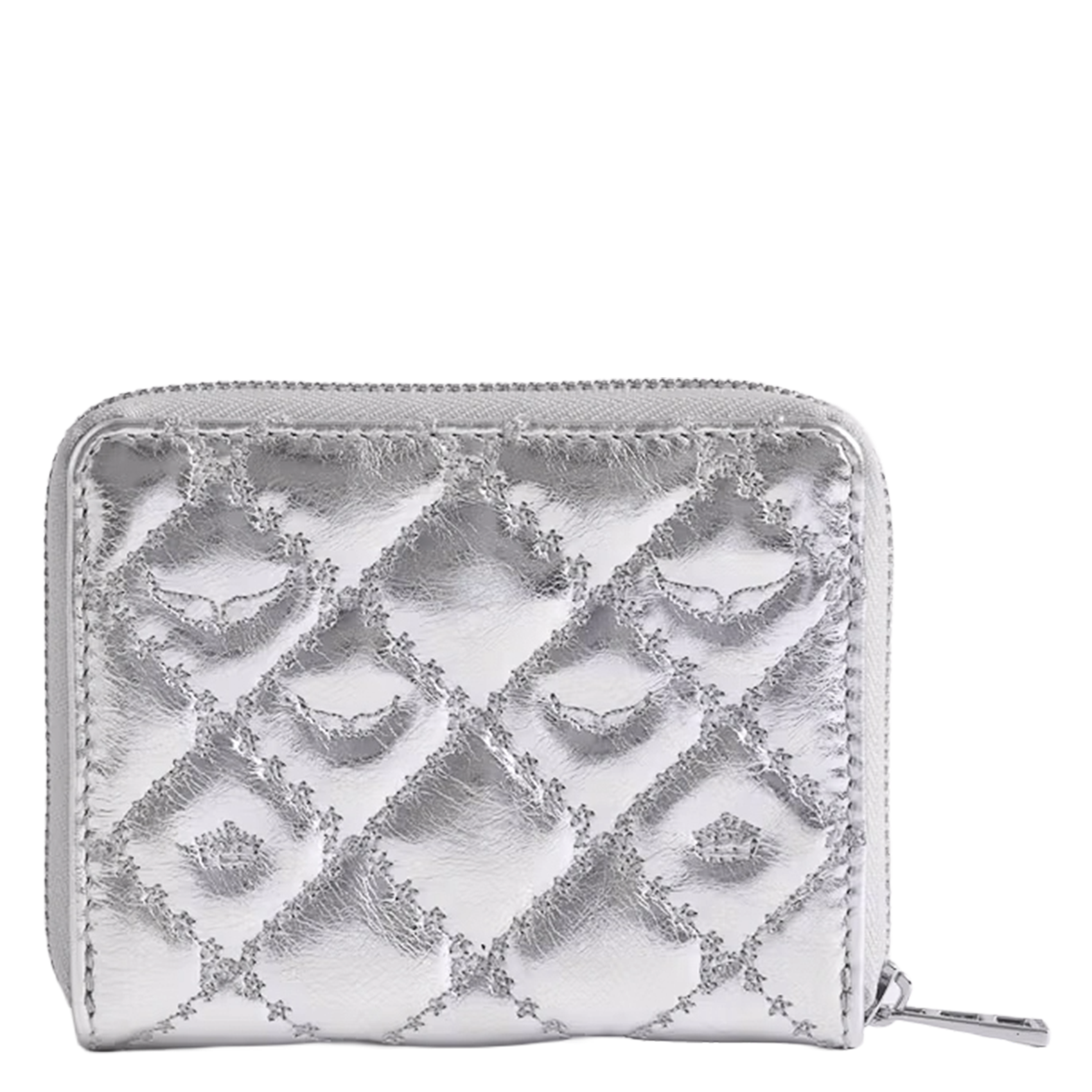 Porte-monnaie en cuir métallisé ZADIG&VOLTAIRE Gris