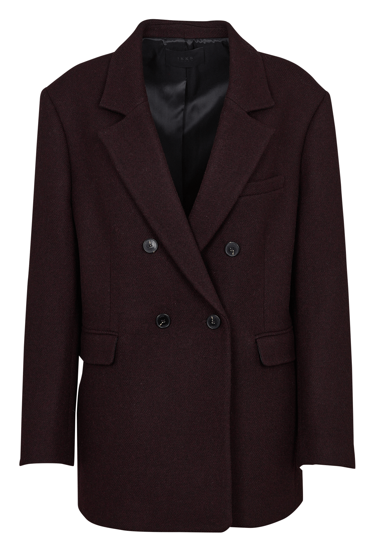 Oversized wool-blend coat with tailored collar IKKS Purple