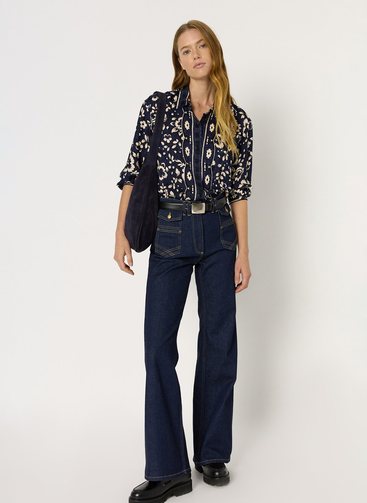 Straight printed shirt with classic collar GERARD DAREL Blue