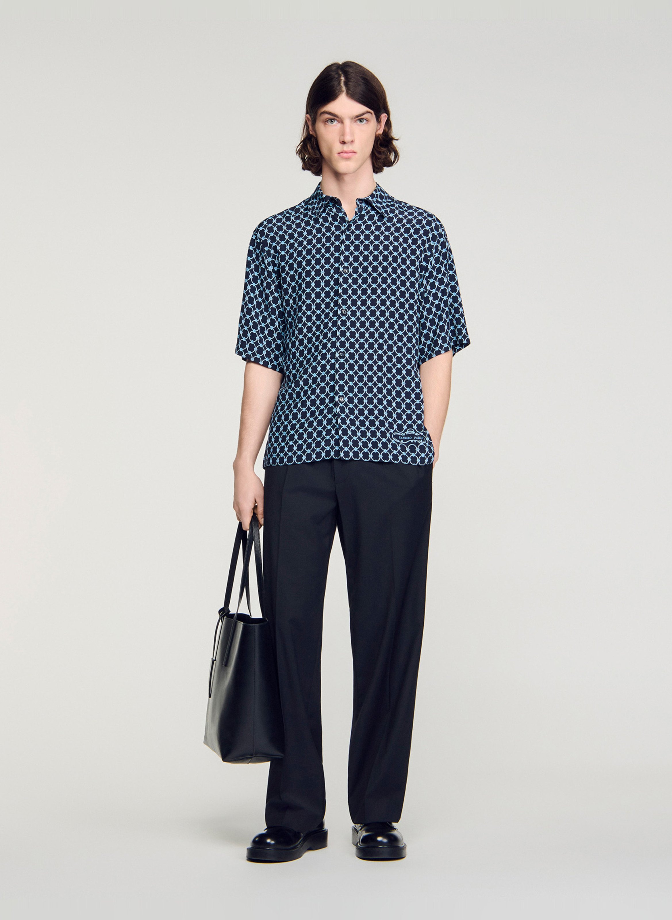 Chemise imprimée col classique SANDRO Bleu